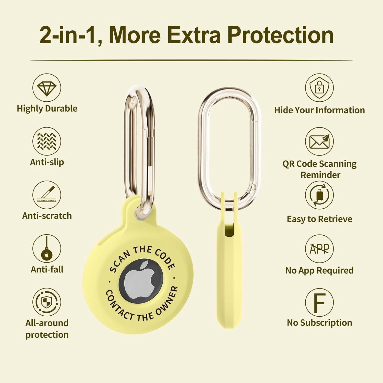 Soporte Airtag PIKEEPER con Código QR - Paquete de 4 Fundas