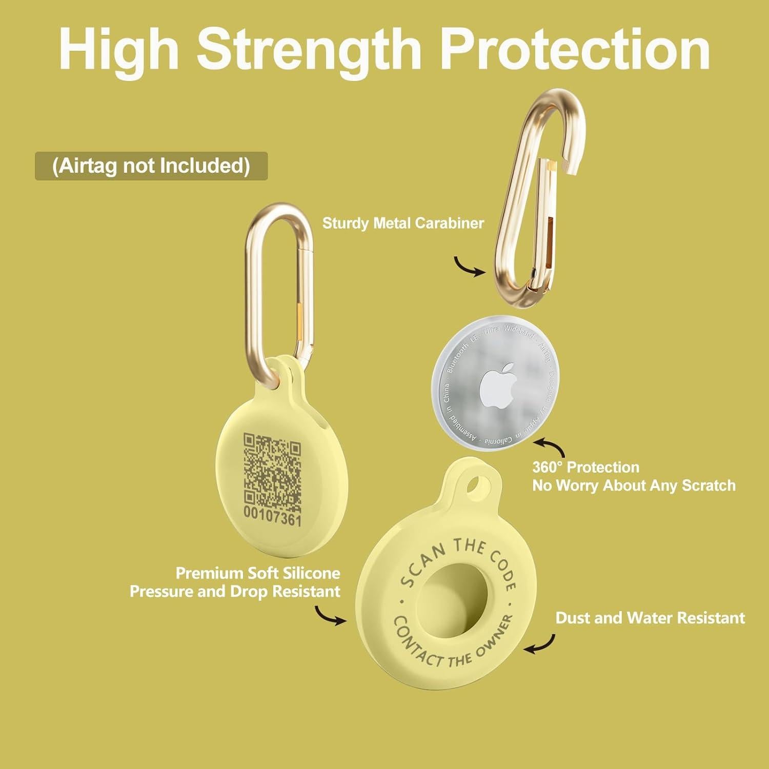 Soporte Airtag PIKEEPER con Código QR - Paquete de 4 Fundas