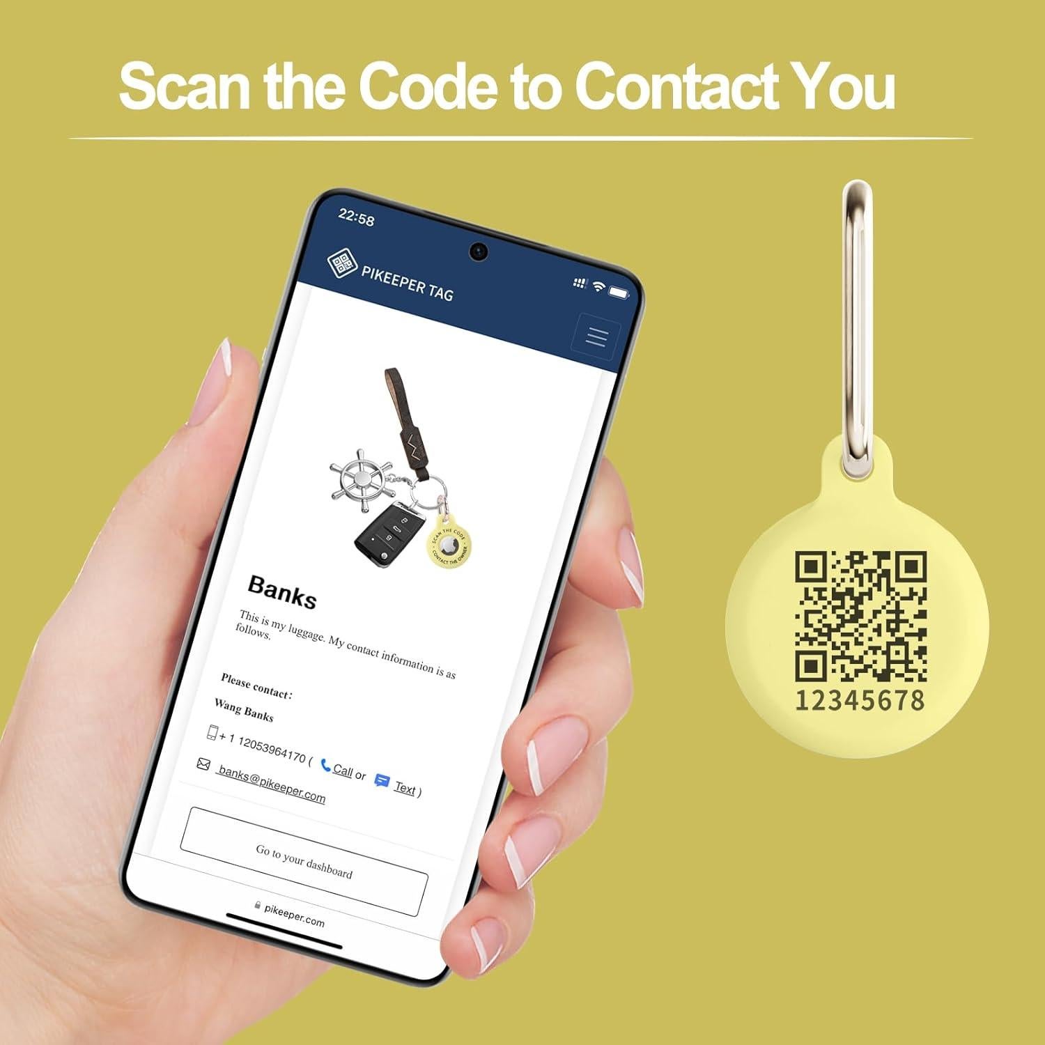 Soporte Airtag PIKEEPER con Código QR - Paquete de 4 Fundas