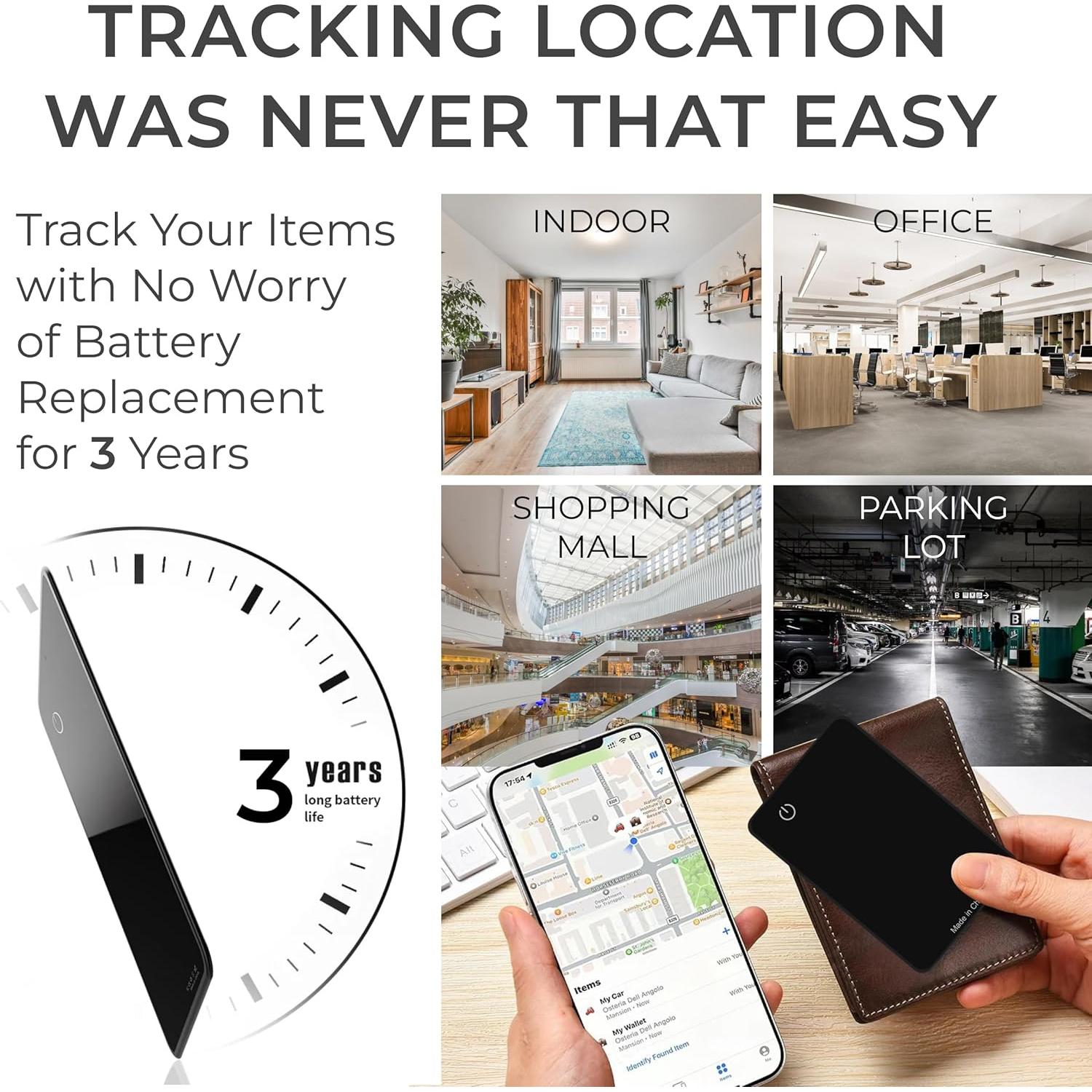 Tarjeta Localizadora de Cartera Skywin - Bluetooth, Negro