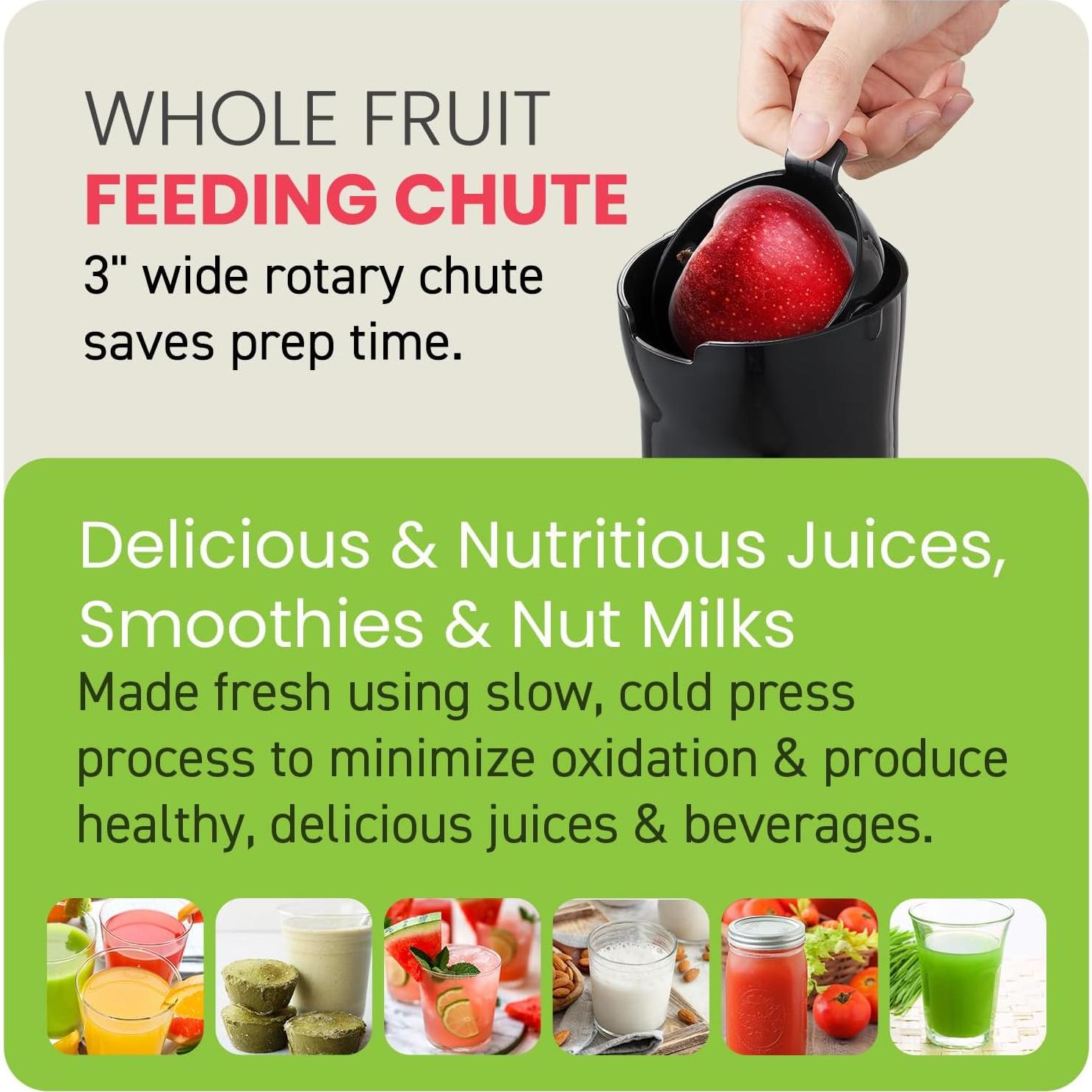 Extractor de Jugo Elite Gourmet EJX017 0.8L Negro