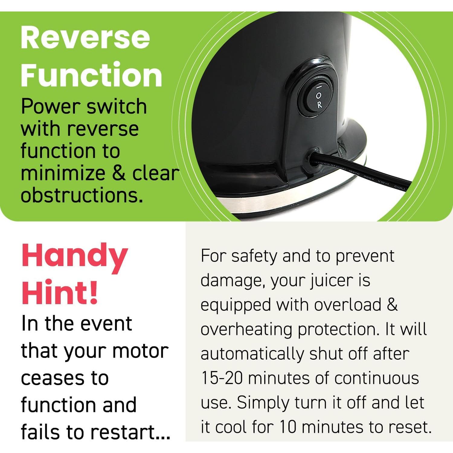 Extractor de Jugo Elite Gourmet EJX017 0.8L Negro