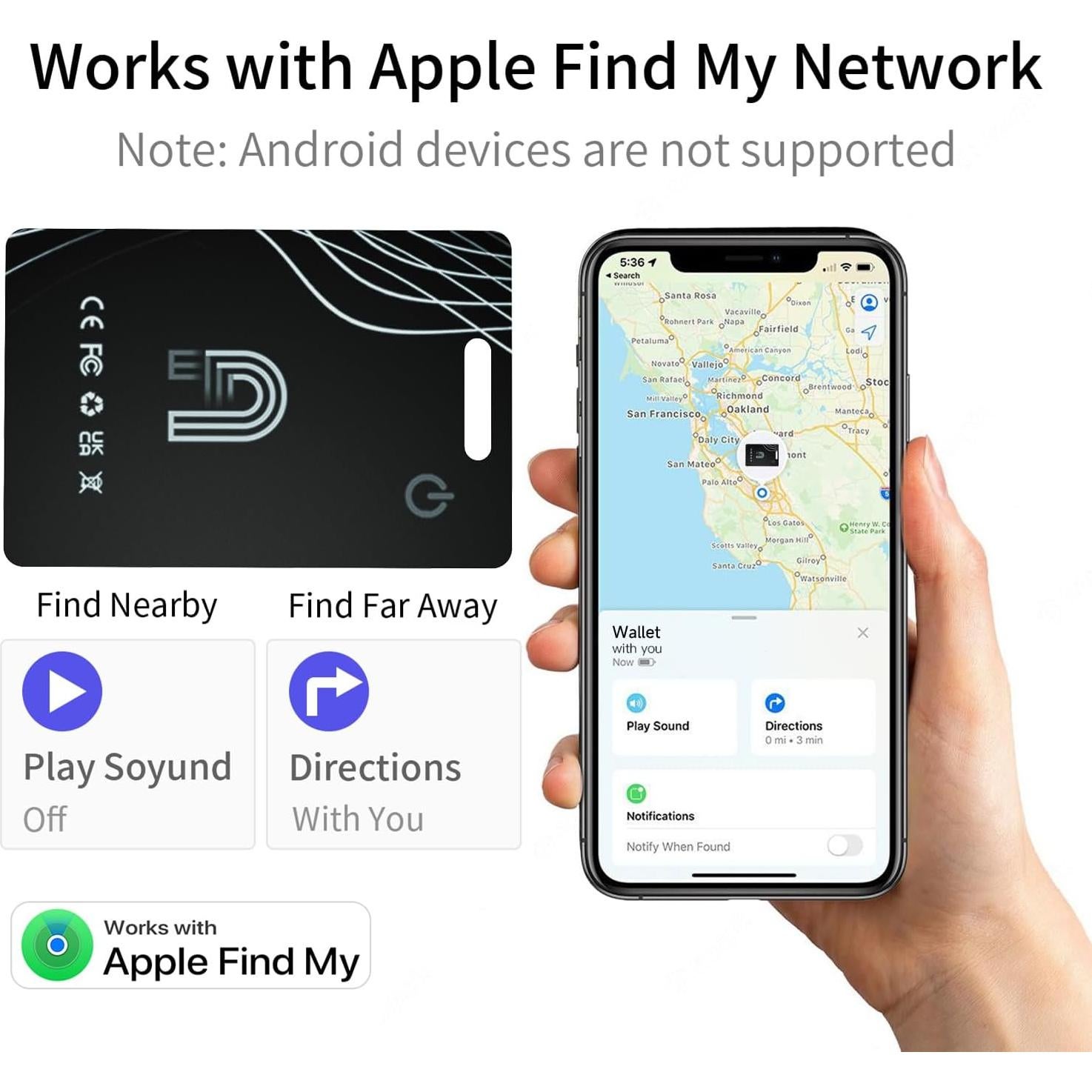 Rastreador Bluetooth DOHOME para Billetera - Certificado Apple MFi