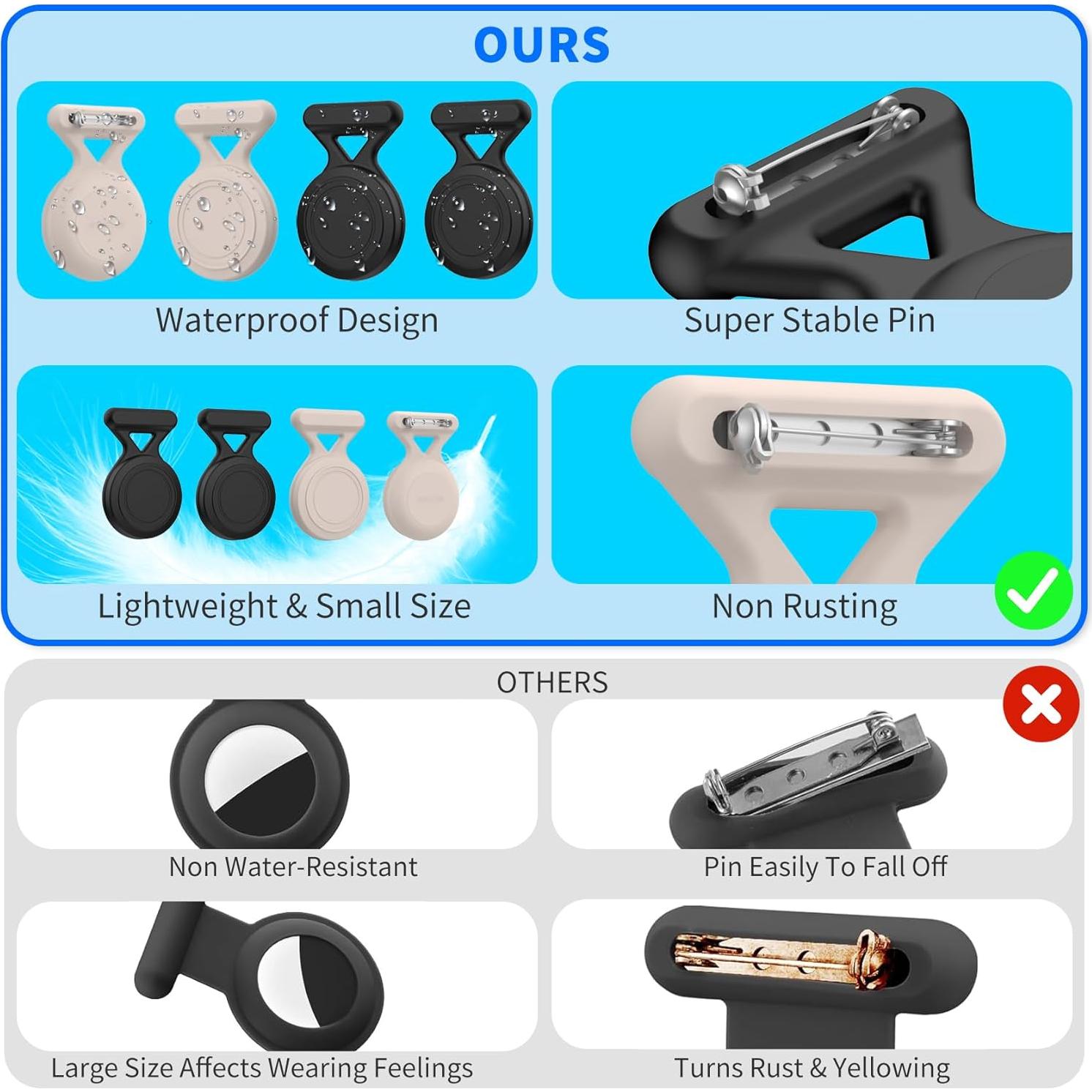 Soporte Oculto para AirTag FGERWZ - Paquete de 4 Unidades