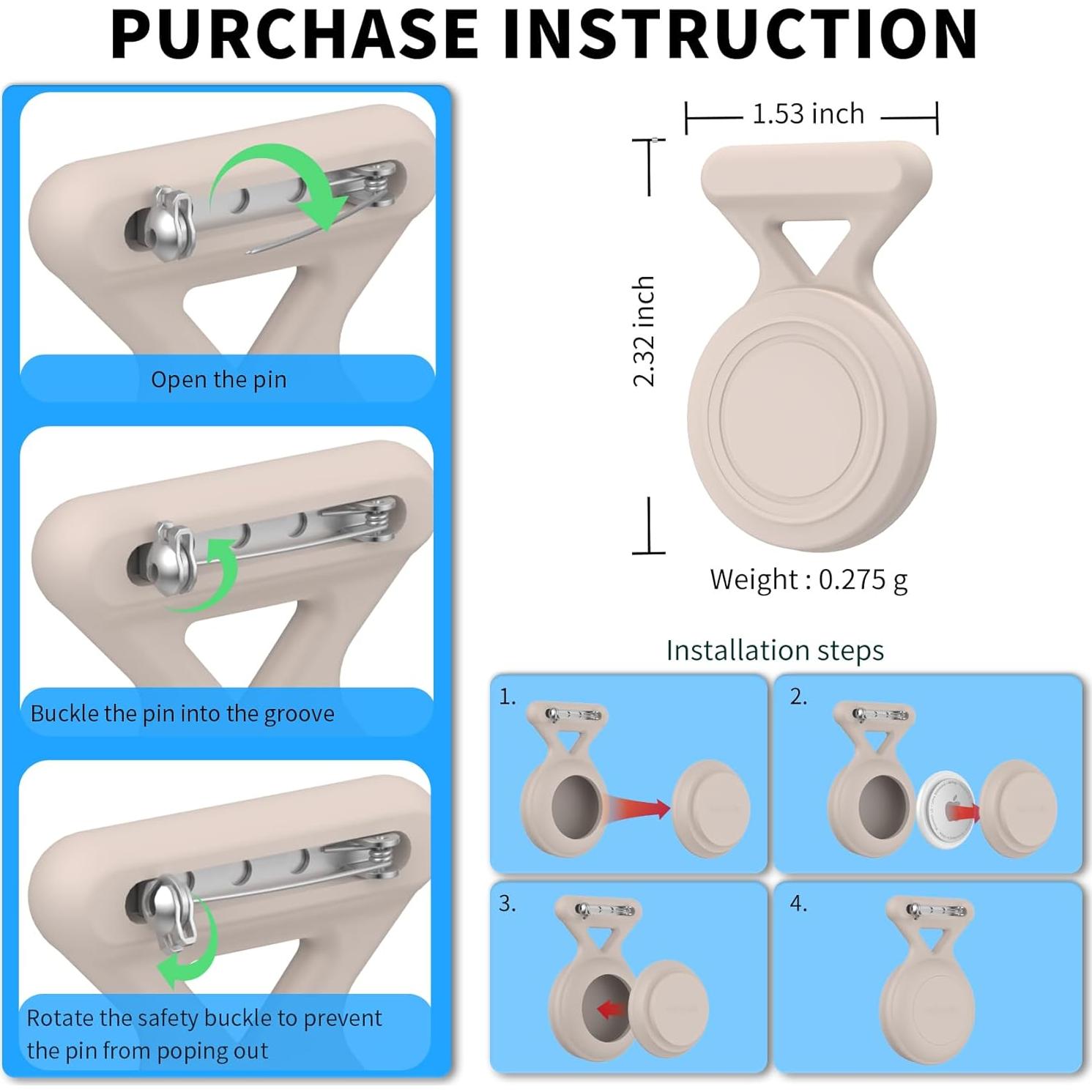 Soporte Oculto para AirTag FGERWZ - Paquete de 4 Unidades