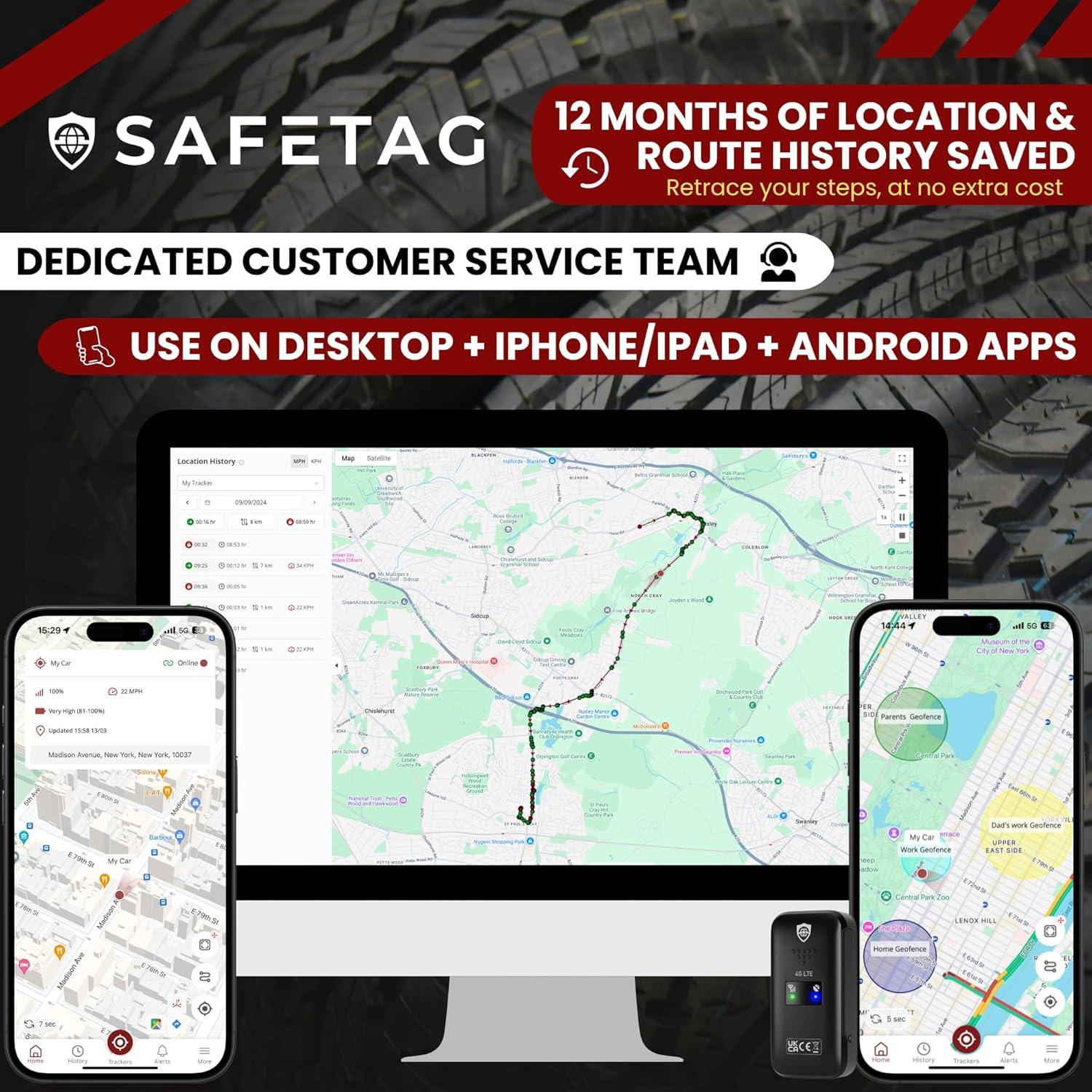 Rastreador GPS Mini 4G SafeTag - Seguimiento en Tiempo Real