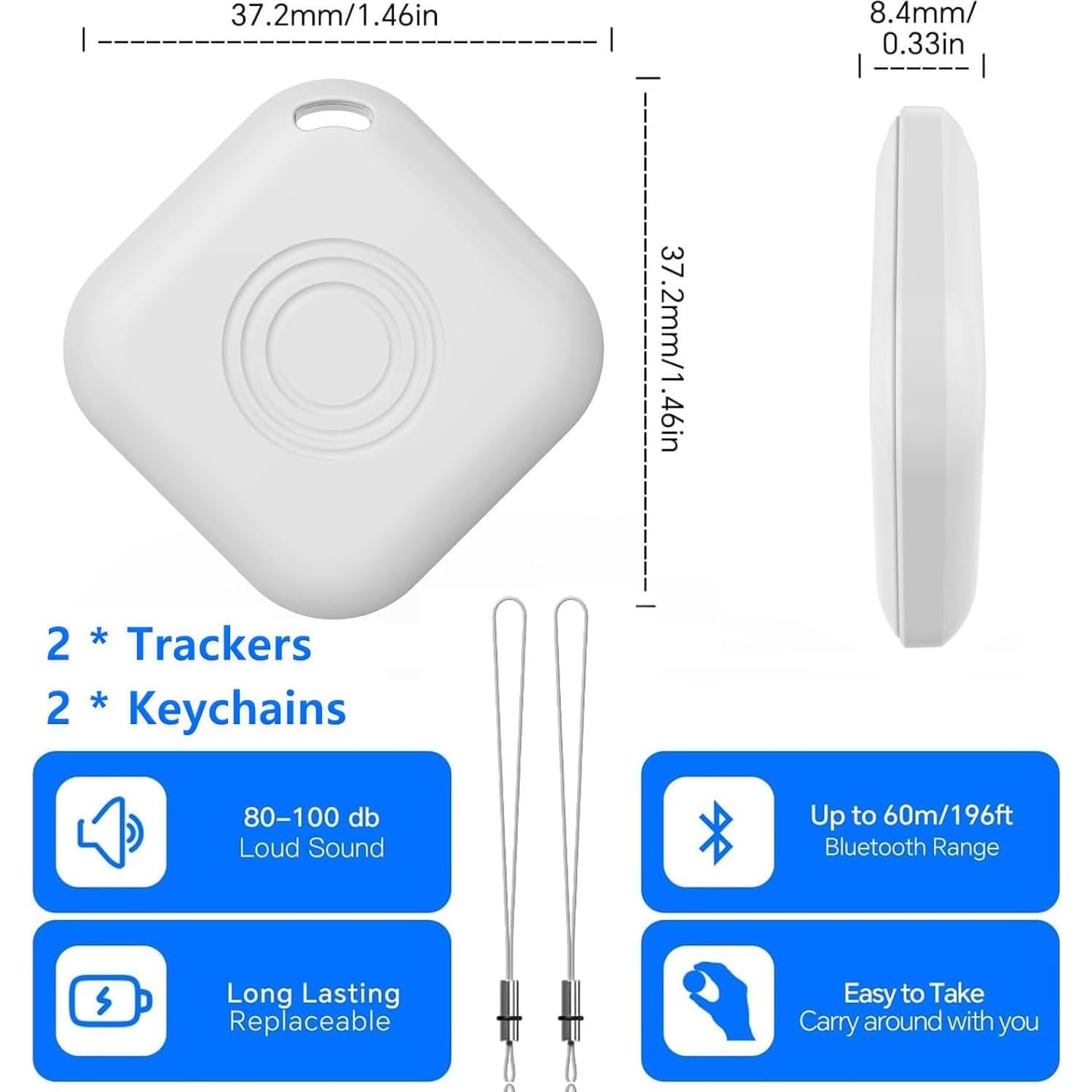 Paquete 2 Rastreador Bluetooth LAOLASEED Air Tracker IP67