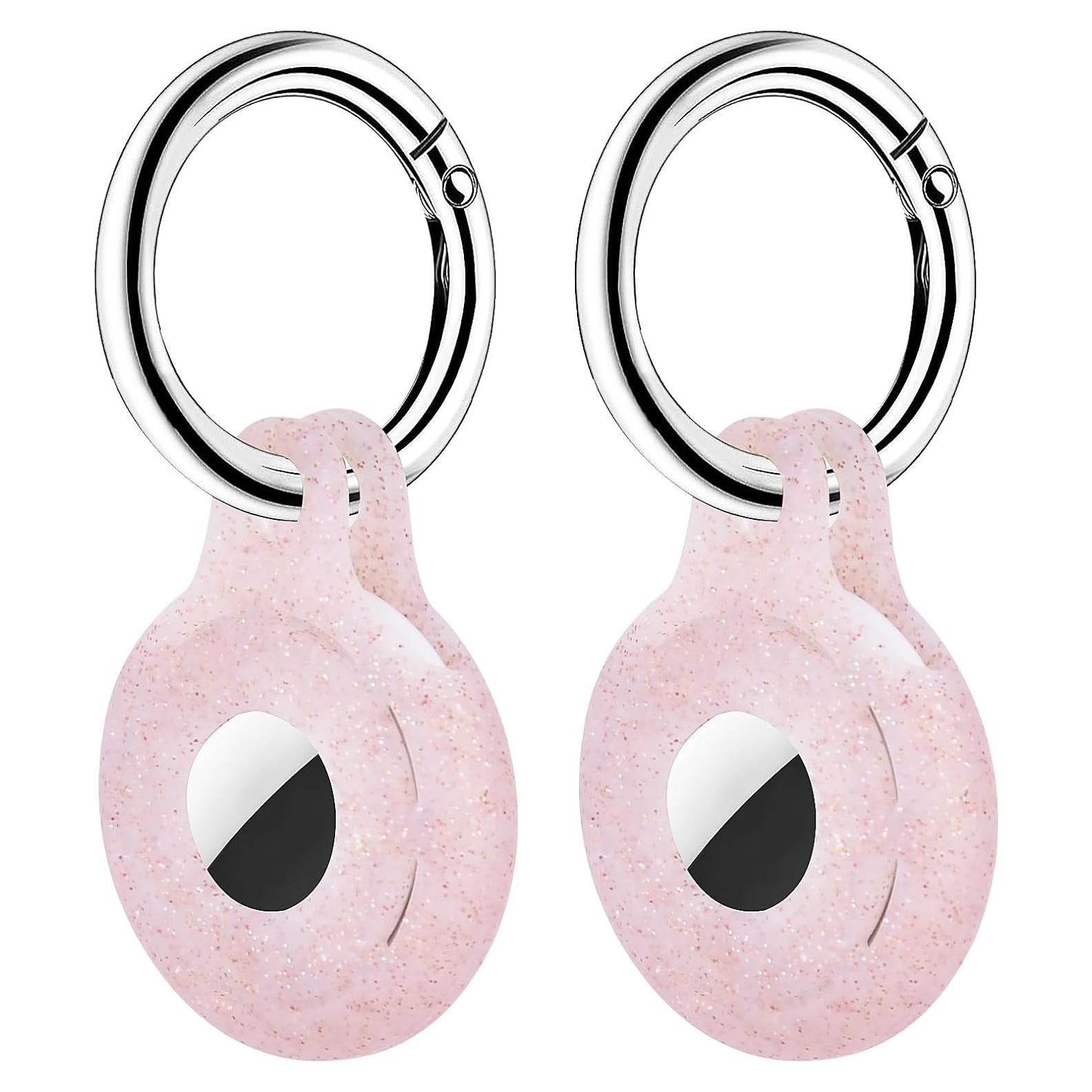 Funda protectora para Airtag OLEBAND - Paquete de 2 Rosa y Negro