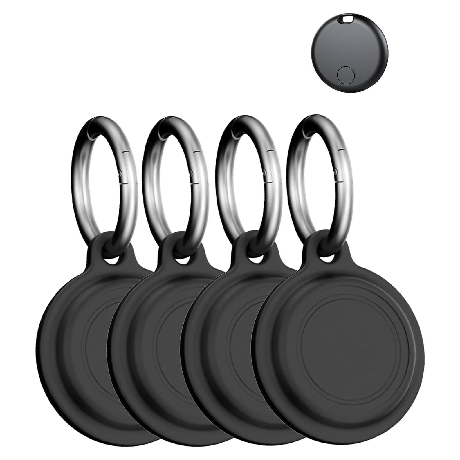 Funda de Silicona Aowoka para Air Tag - Protección Antigolpes Negra (4 Pzs)