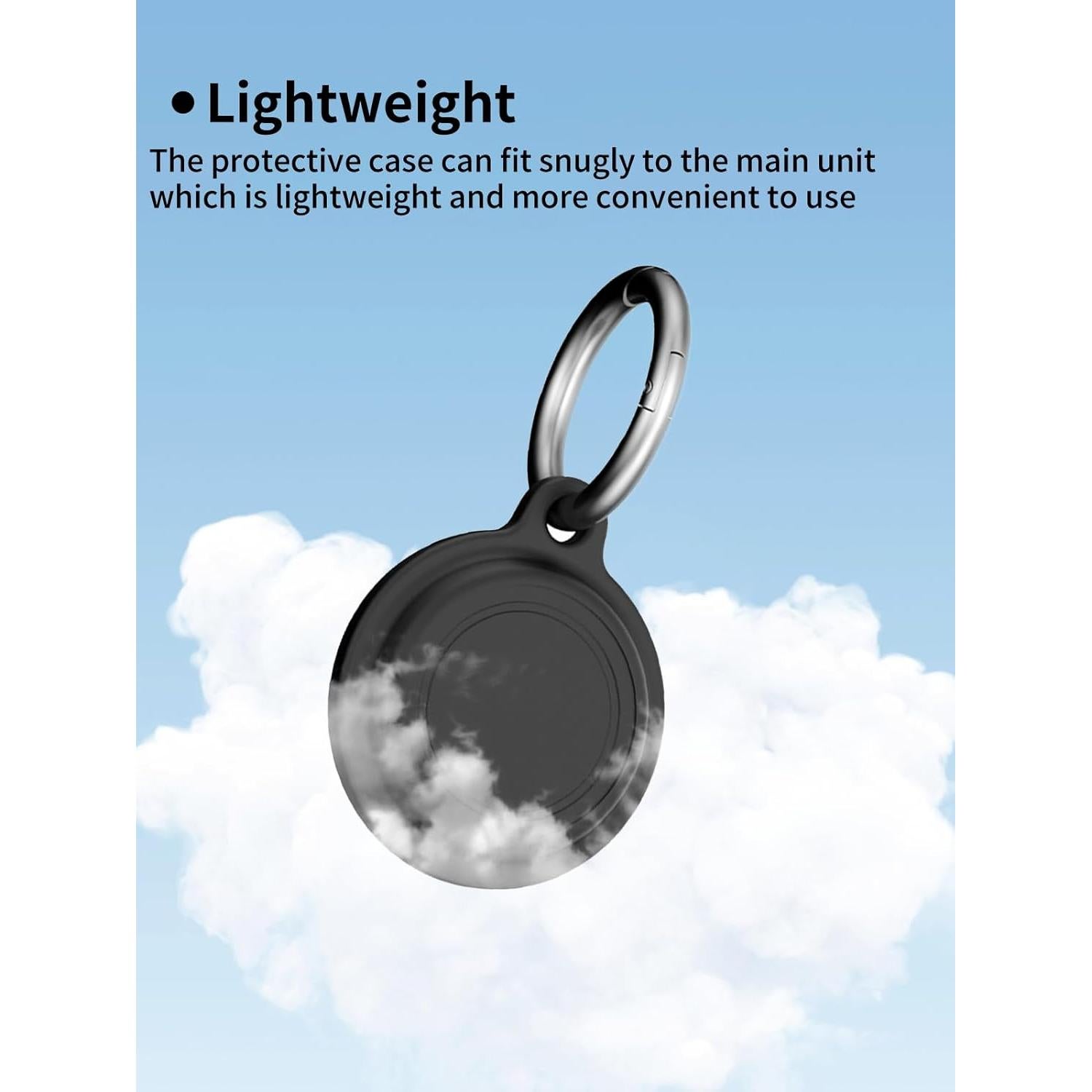 Funda de Silicona Aowoka para Air Tag - Protección Antigolpes Negra (4 Pzs)