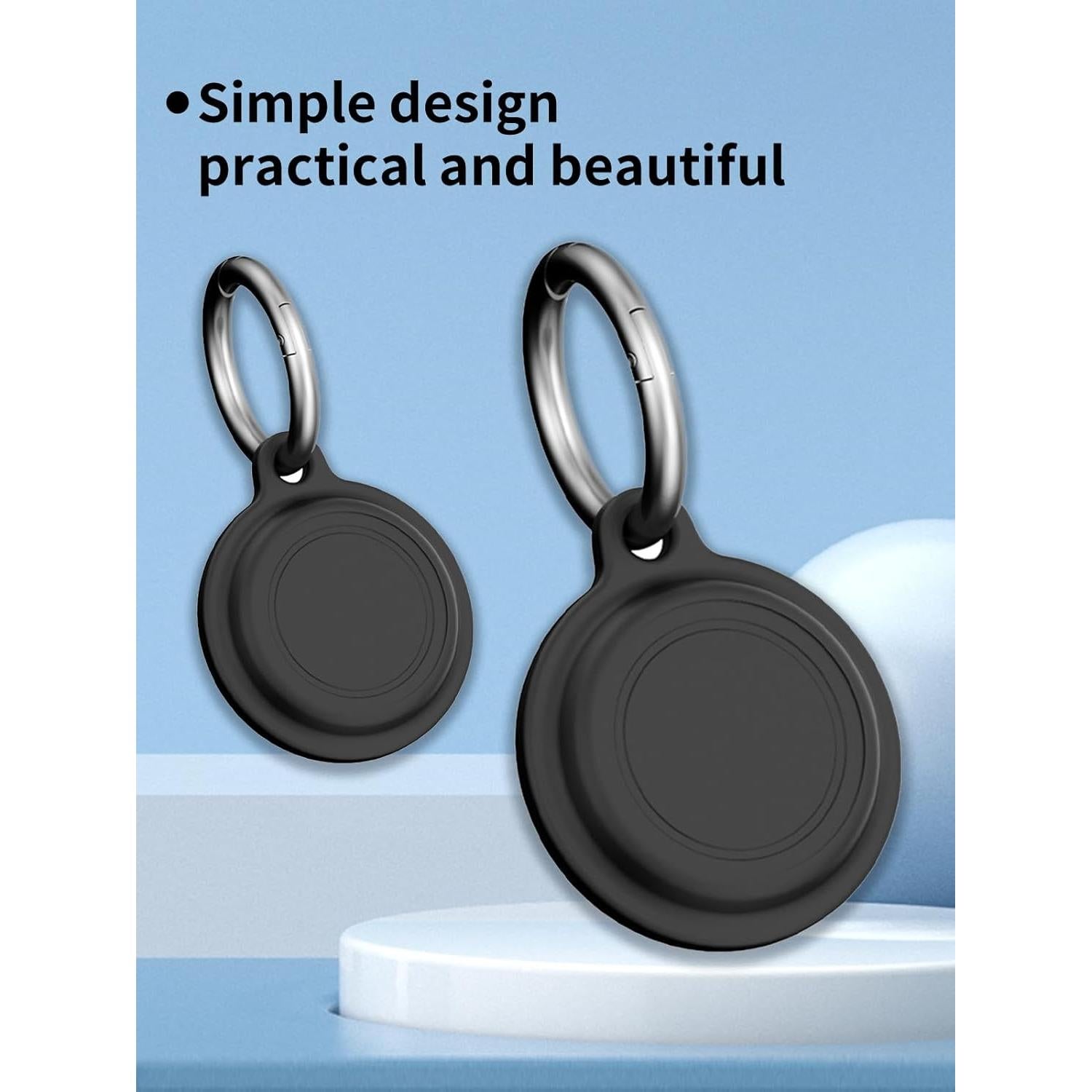 Funda de Silicona Aowoka para Air Tag - Protección Antigolpes Negra (4 Pzs)