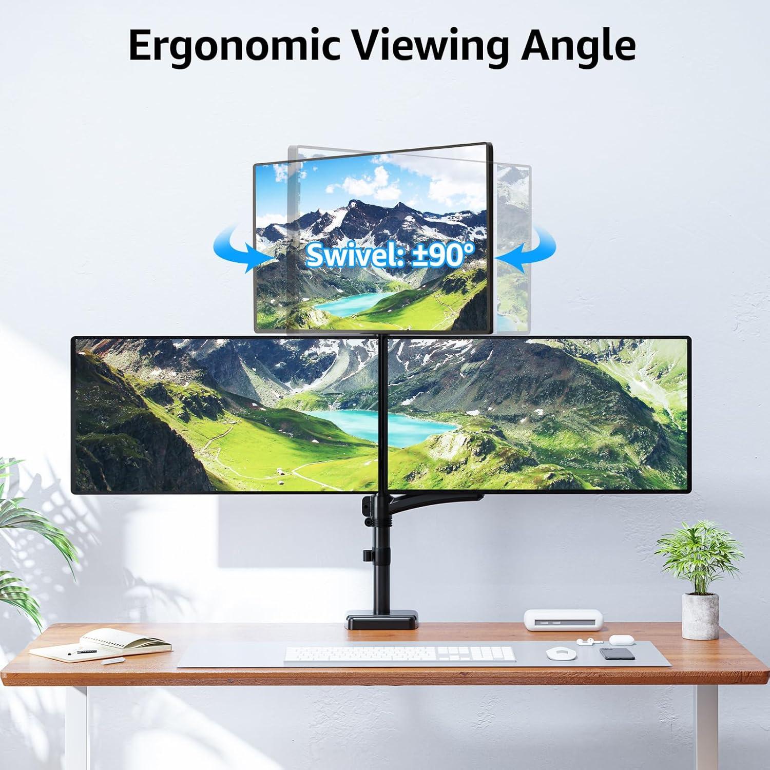 MOUNTUP Soporte Triple para Monitores 32" hasta 8 kg