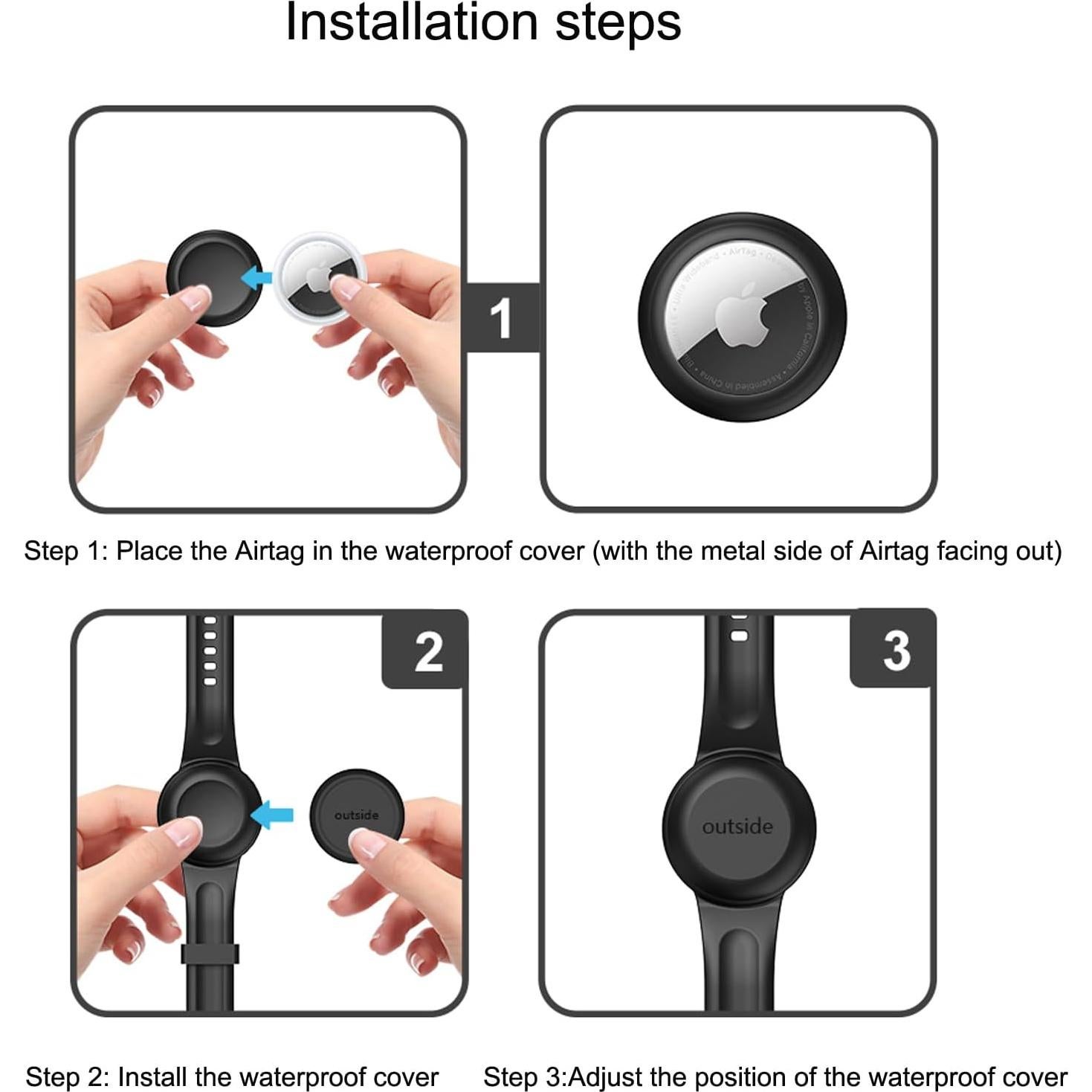 Pulsera de Silicona ANNUOZE para Air Tag Niños Rosa Delfín