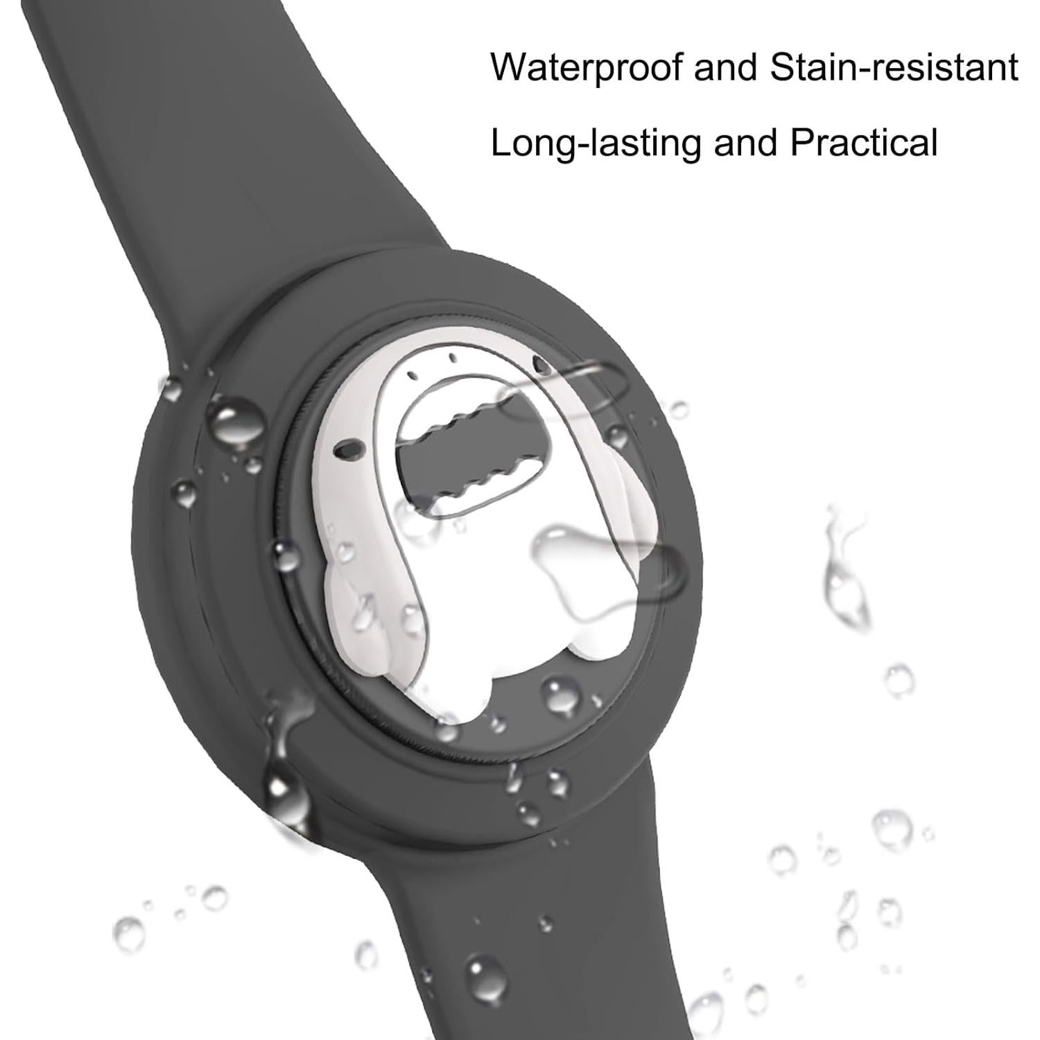 Pulsera de Silicona ANNUOZE para Air Tag Niños Rosa Delfín