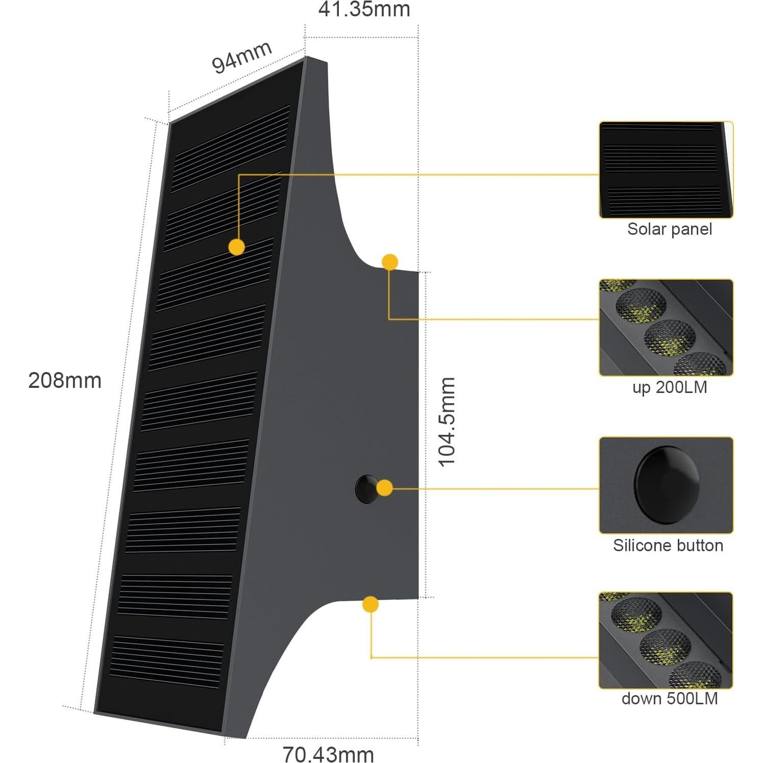 Luces Solares SOTTLOT 3000K 700LM IP65 para Exteriores