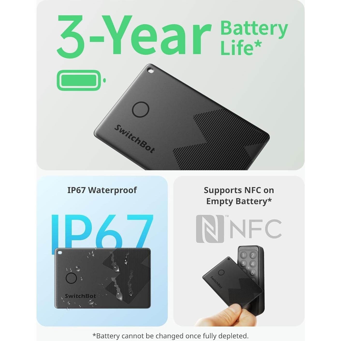 Localizador Bluetooth SwitchBot para Cartera - Paquete de 4