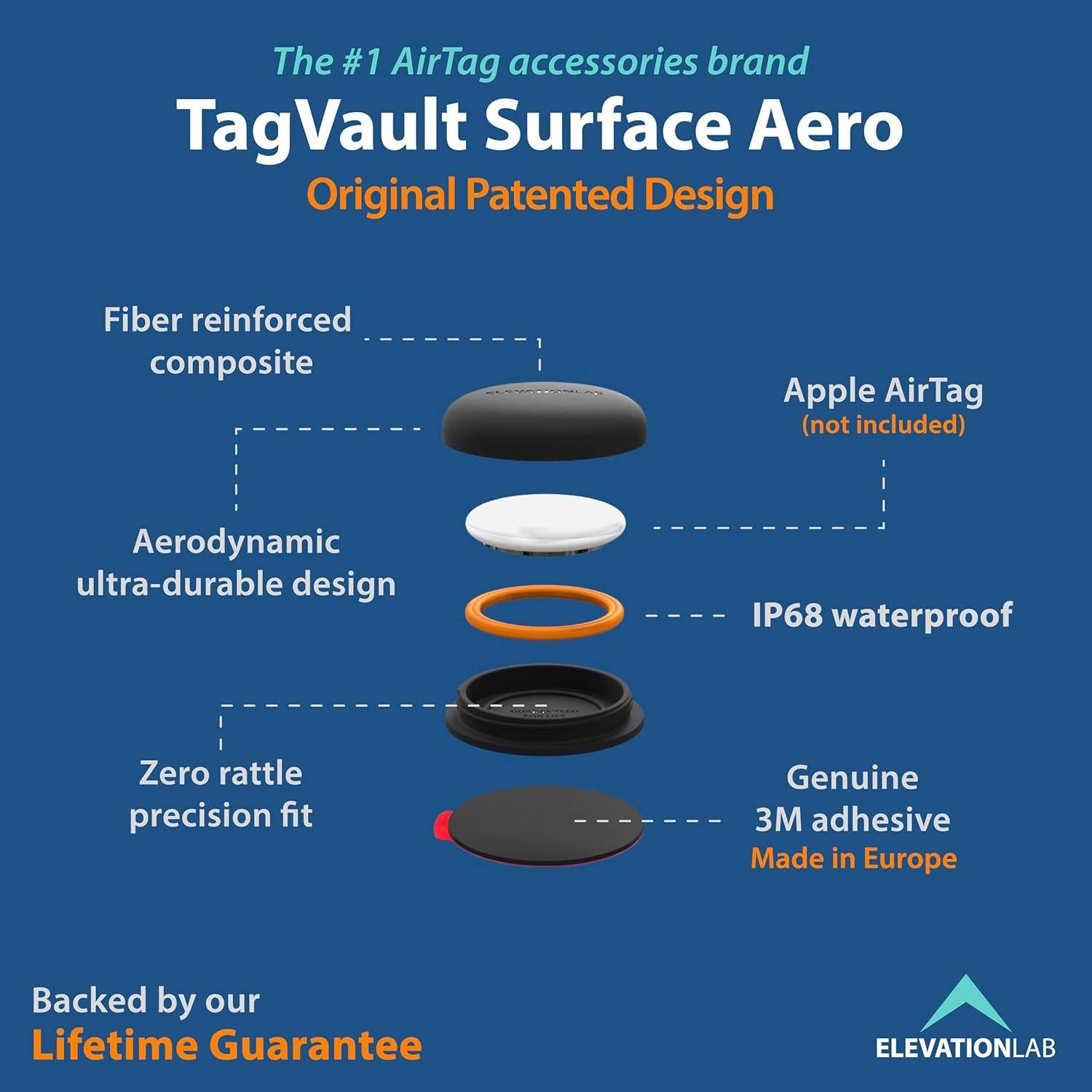 Soporte Adhesivo para AirTag Elevation Lab - Impermeable y Duradero