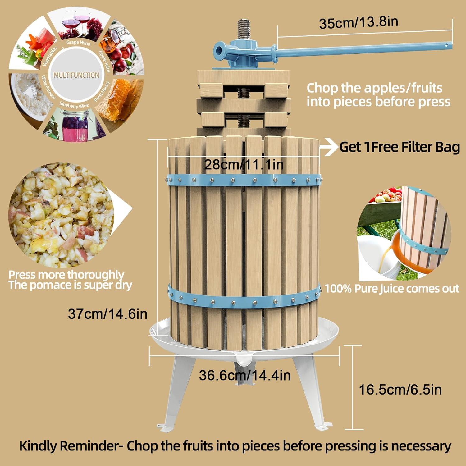 Prensa de Sidra SQUEEZE master 18L Azul - Prensador Manual