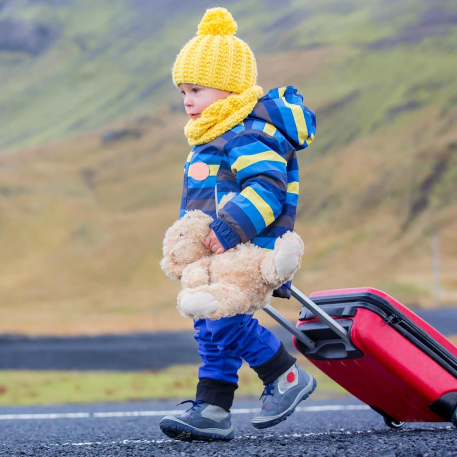 Housoutil 4 Pcs Air Tag Holder for Kids Tracker Case Anti-removal Air Tag Silicone Case with Pins for Children Elderly Pets Backpack Luggage