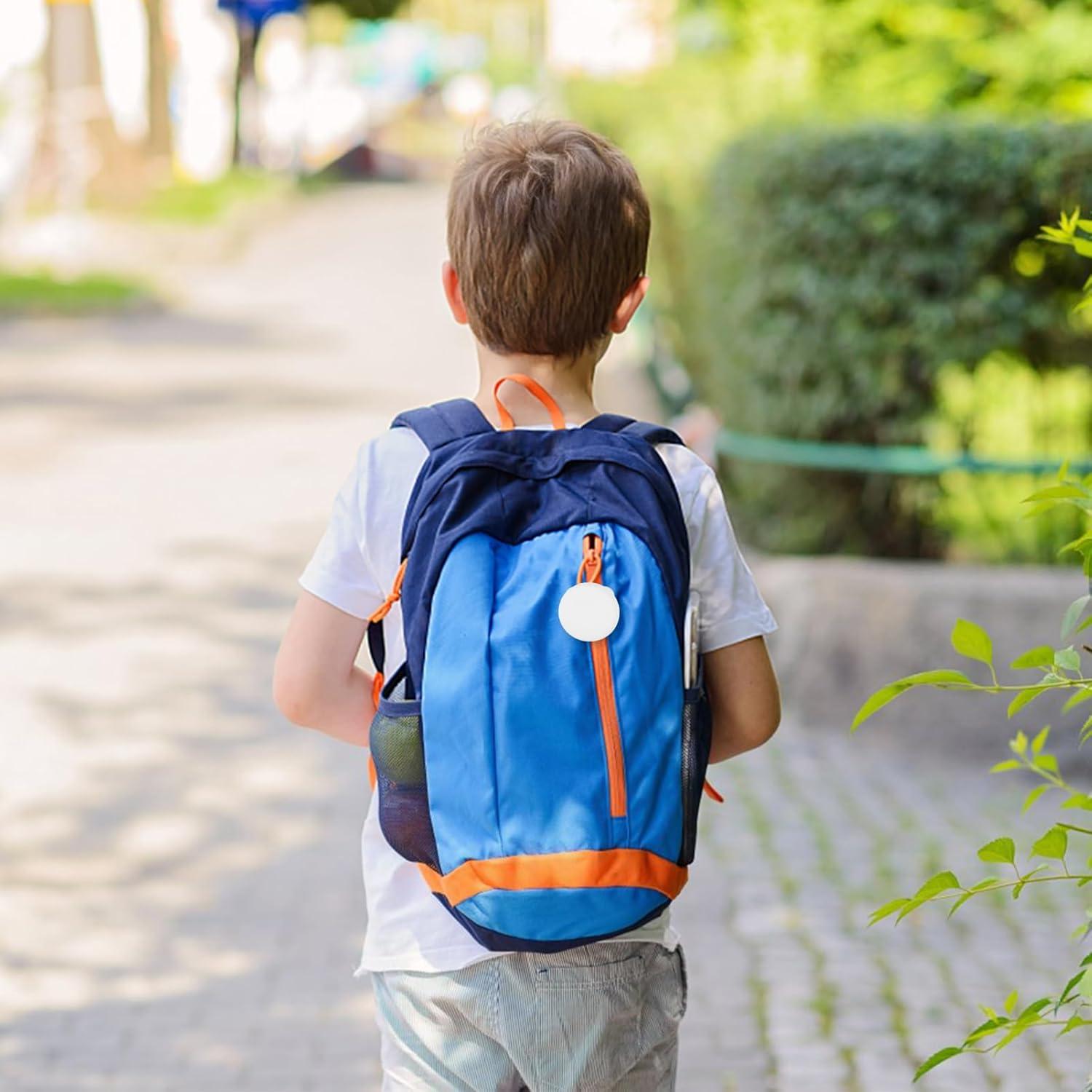 Housoutil 4 Pcs Air Tag Holder for Kids Tracker Case Anti-removal Air Tag Silicone Case with Pins for Children Elderly Pets Backpack Luggage