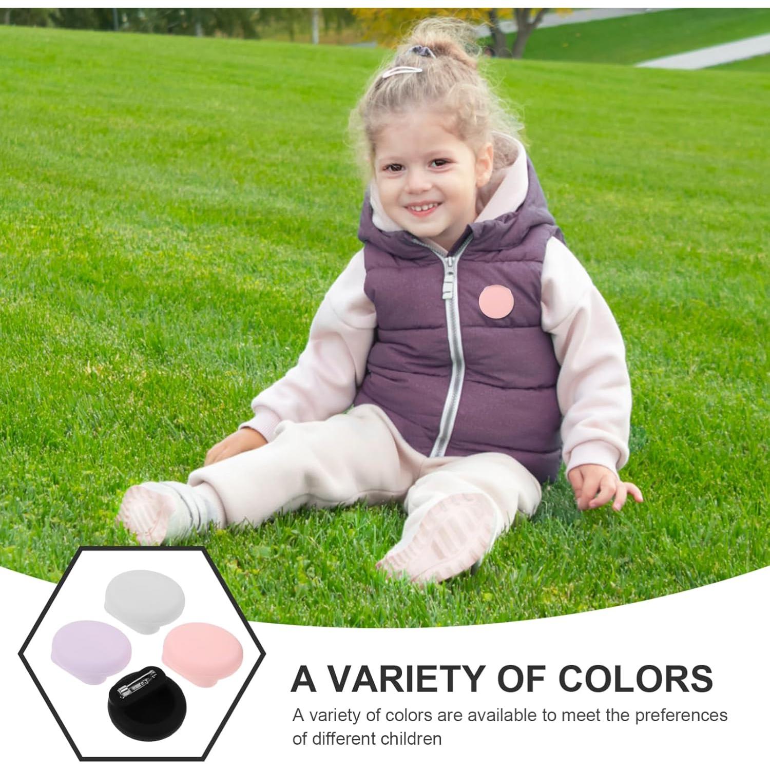 Housoutil 4 Pcs Air Tag Holder for Kids Tracker Case Anti-removal Air Tag Silicone Case with Pins for Children Elderly Pets Backpack Luggage