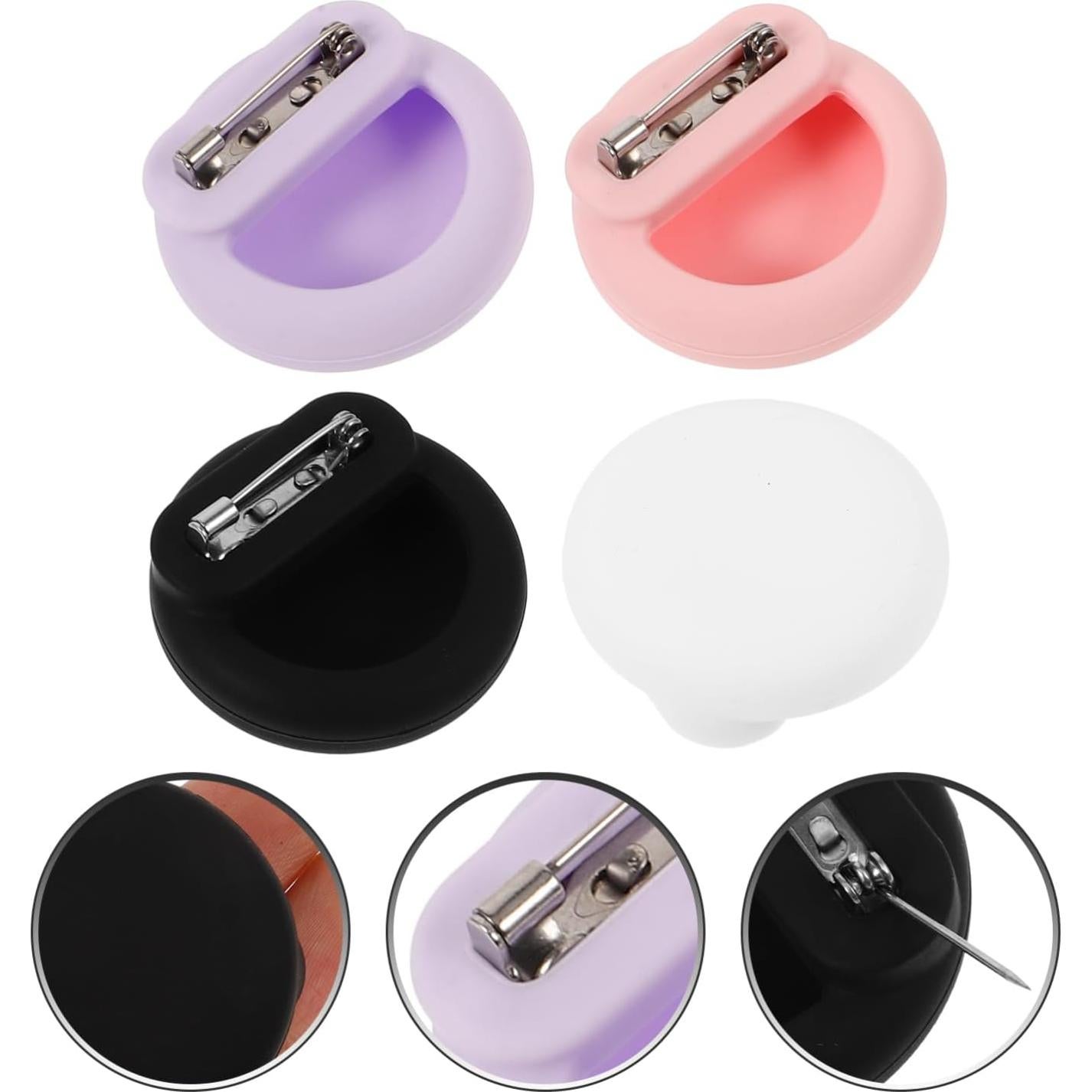 Housoutil 4 Pcs Air Tag Holder for Kids Tracker Case Anti-removal Air Tag Silicone Case with Pins for Children Elderly Pets Backpack Luggage