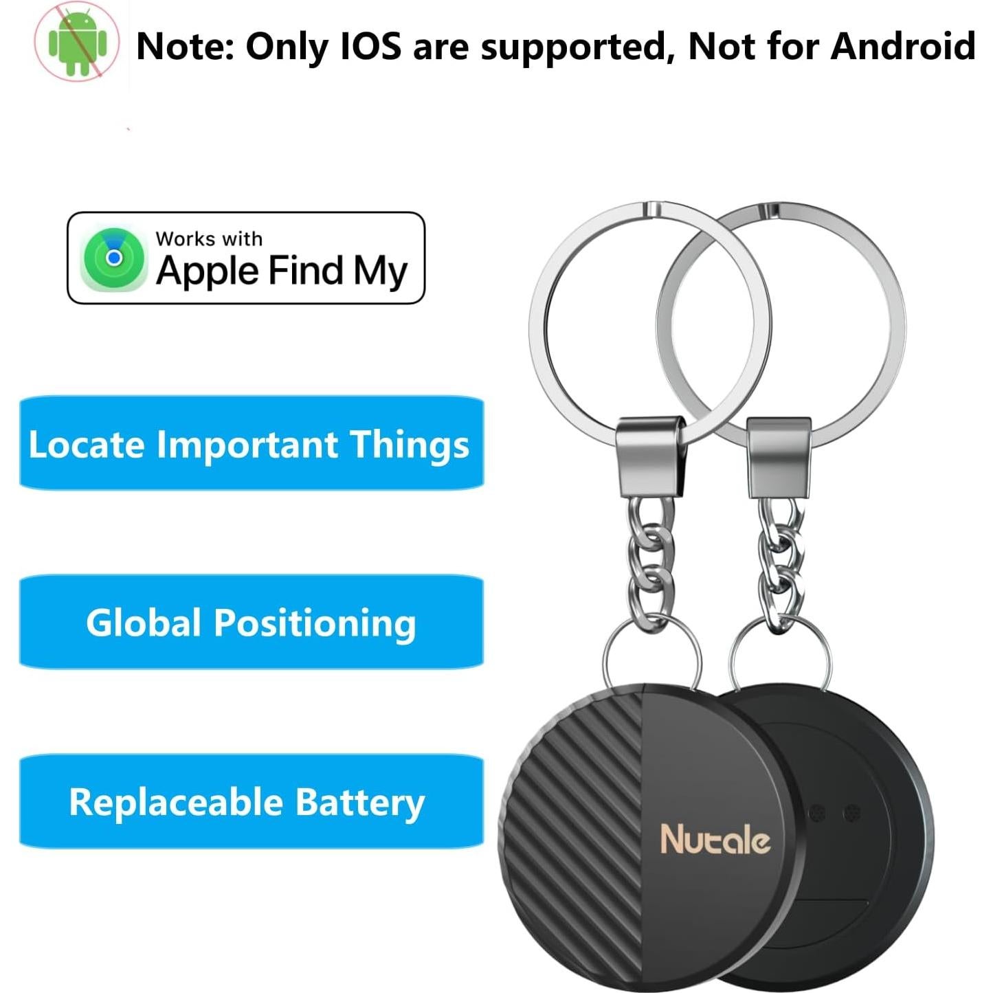 Nutale Tag Localizador de Llaves Bluetooth iOS 4 Pack