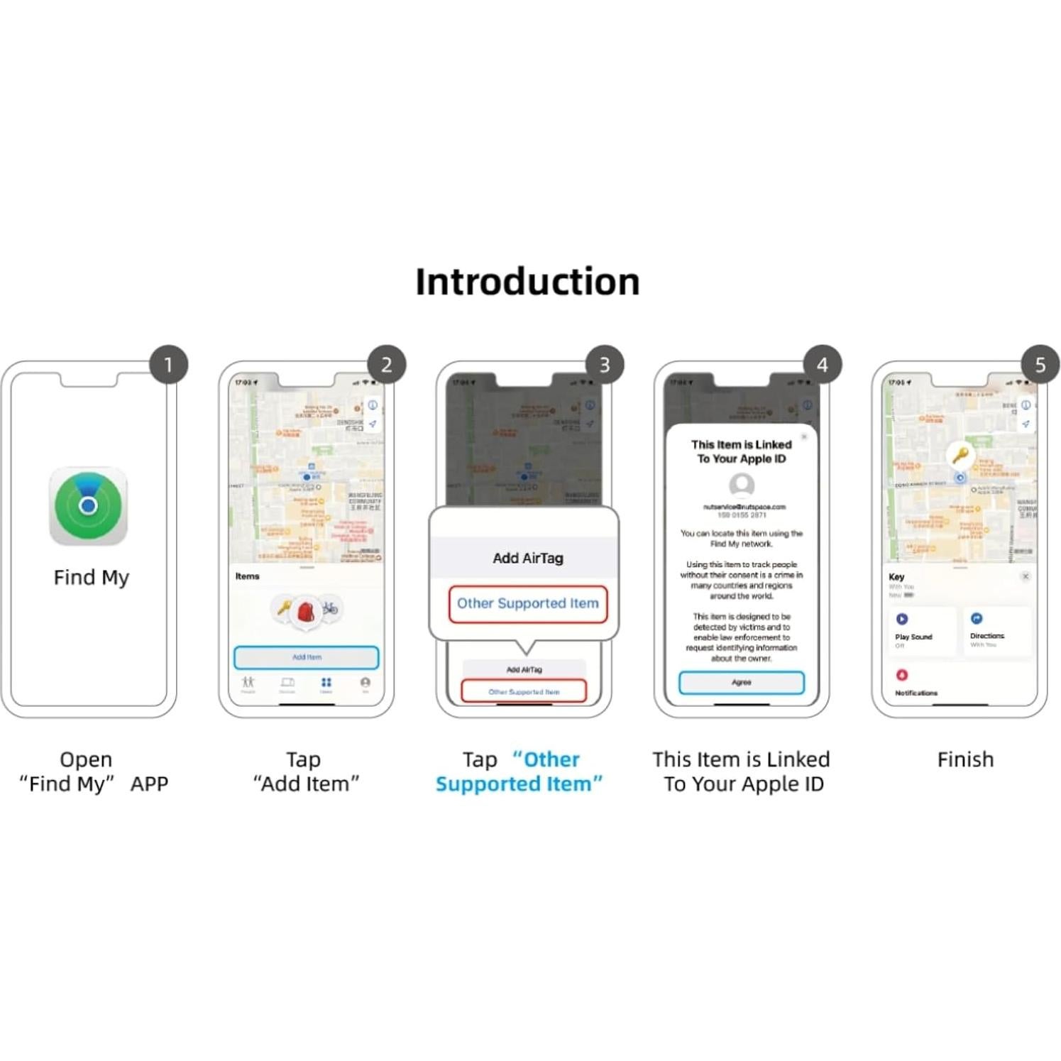 Nutale Tag Localizador de Llaves Bluetooth iOS 4 Pack
