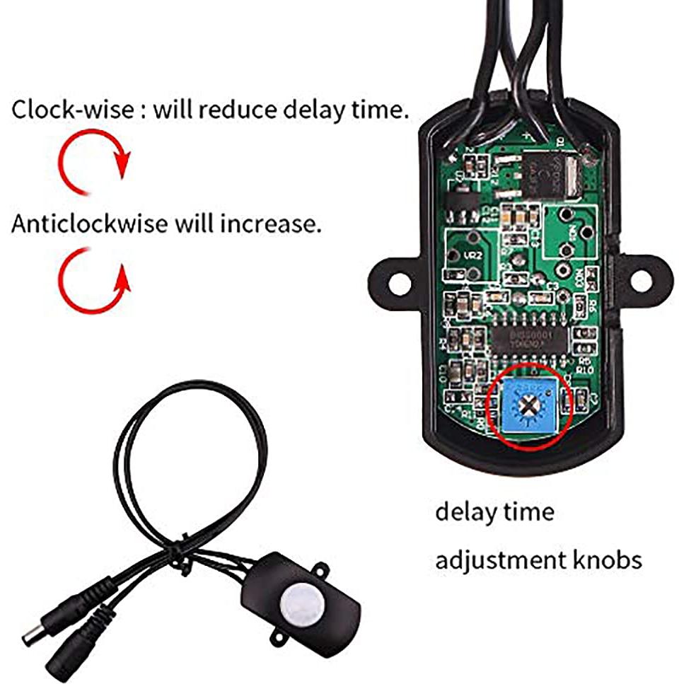 Sensor de Movimiento RGBZONE PIR 5A 5-24V para Luz LED