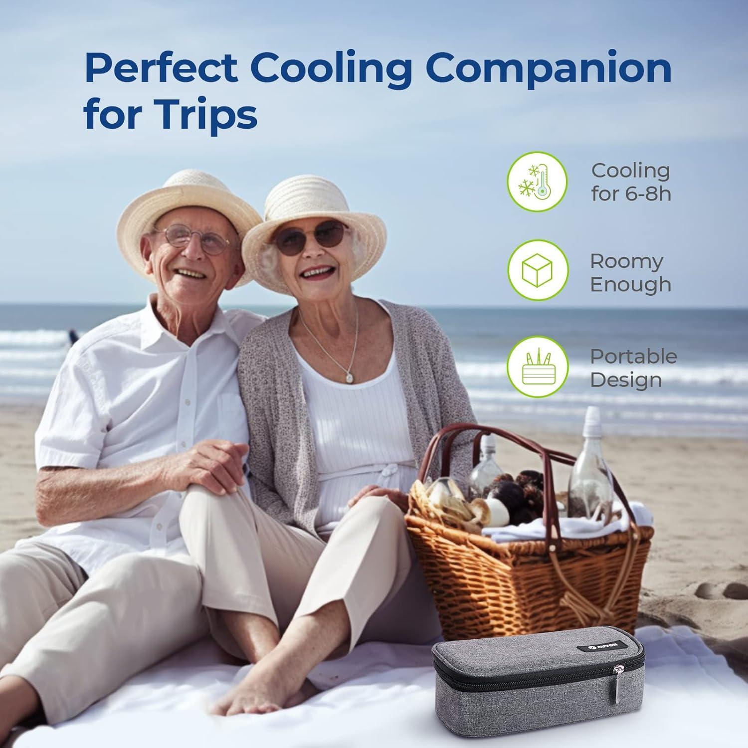 Funda Aislada para Insulina AUVON con 2 Paquetes de Hielo