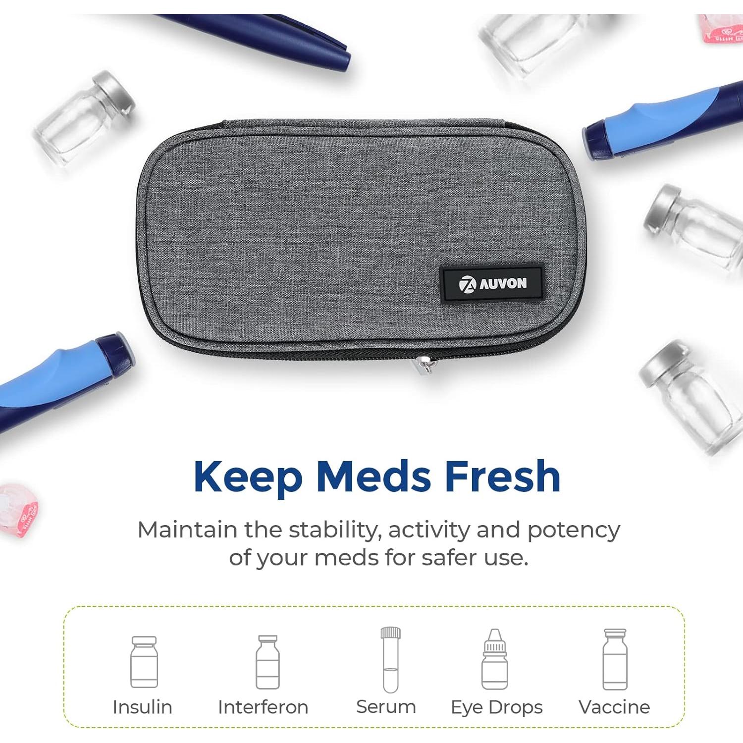 Funda Aislada para Insulina AUVON con 2 Paquetes de Hielo