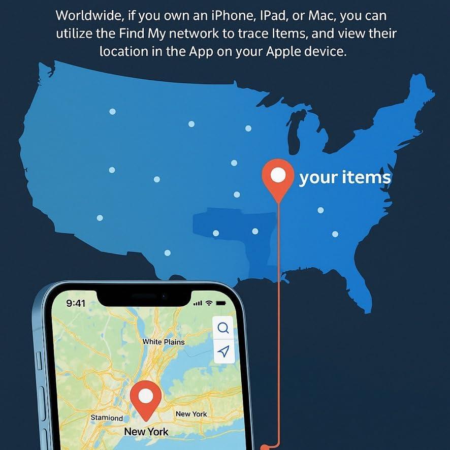 Rastreador de Cartera P045 Apple Find My 100dB Marrón