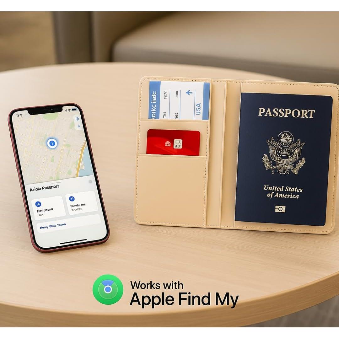 Rastreador de Cartera P045 Apple Find My 100dB Marrón