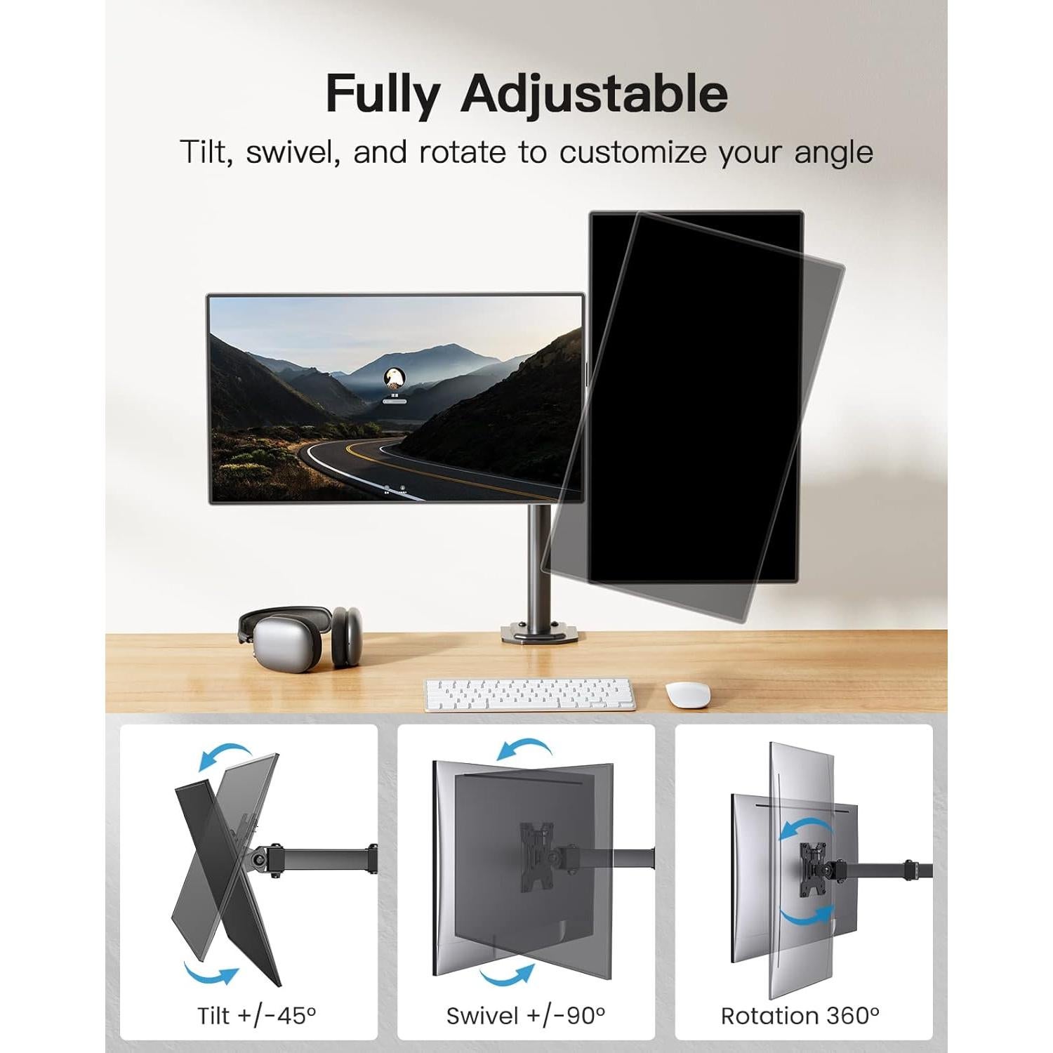 Soporte Doble de Monitor HUANUO HNCM7 Ajustable 2 Monitores