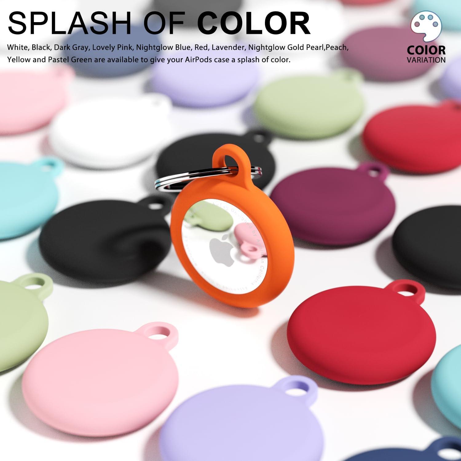 Soporte Airtag de Silicona Oakxco Naranja Neón Impermeable