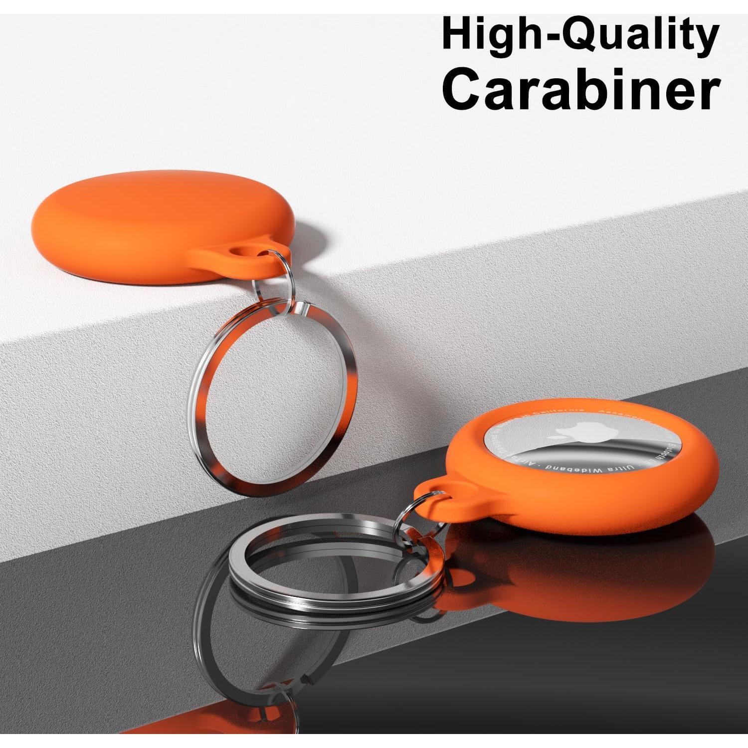 Soporte Airtag de Silicona Oakxco Naranja Neón Impermeable