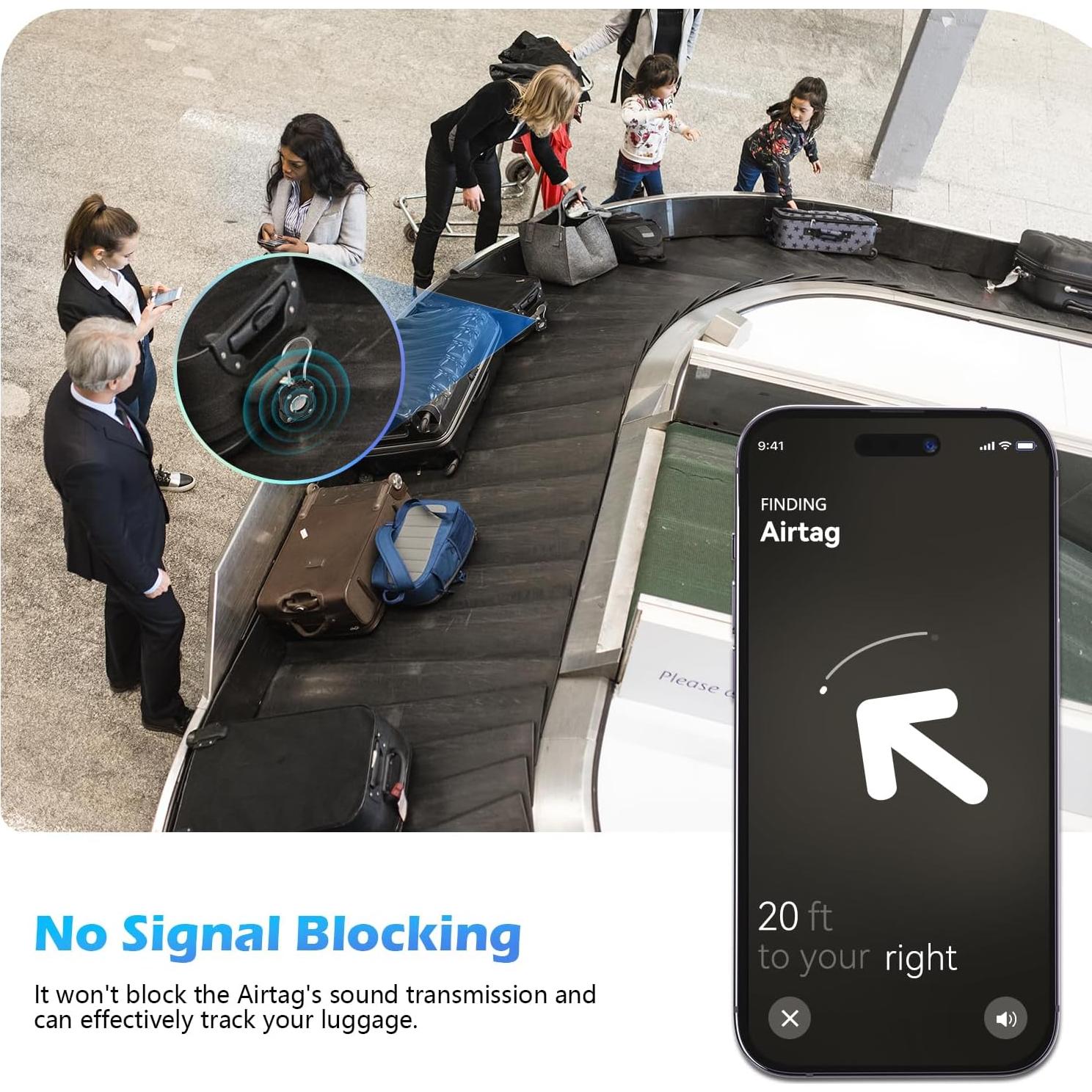 Soporte Impermeable ALAFLY para AirTag Negro IP67 4 Pack