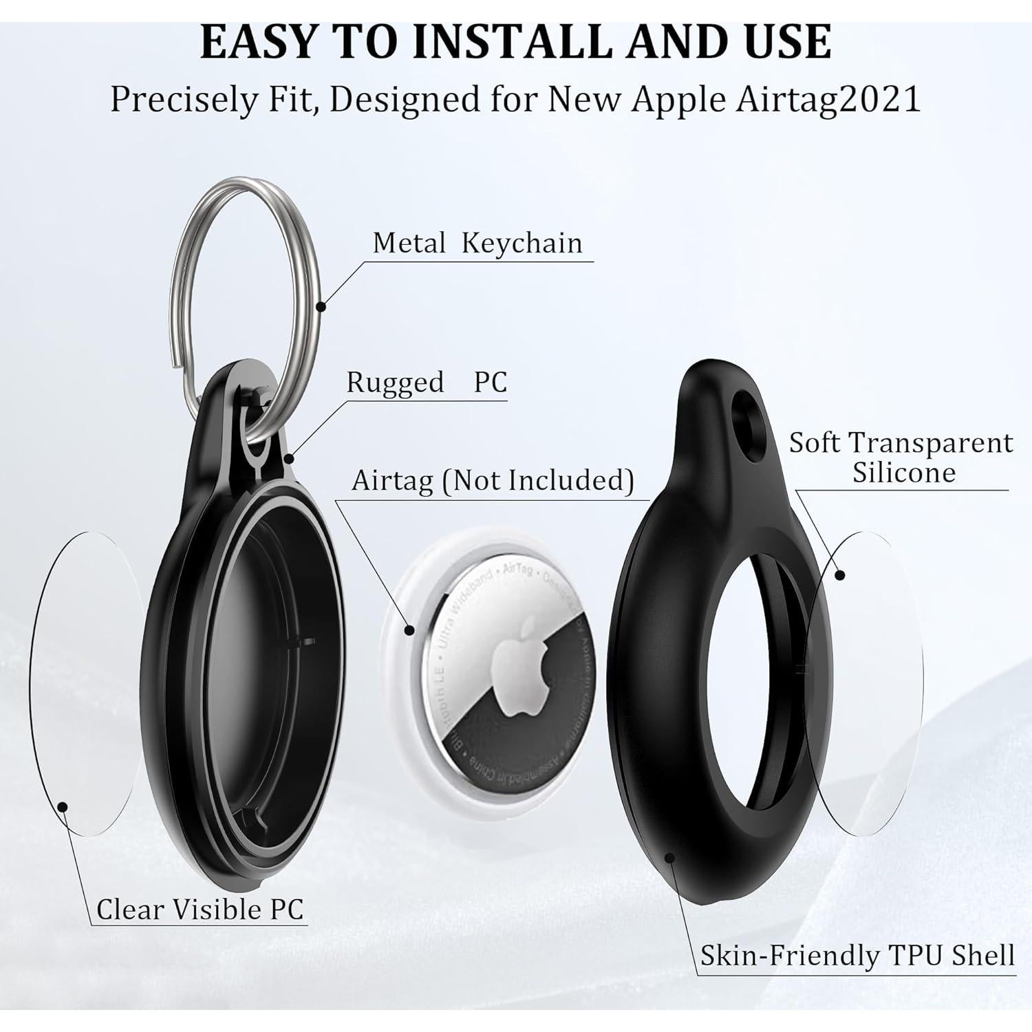 Paquete de 2 llaveros impermeables MOZOTER para Airtag