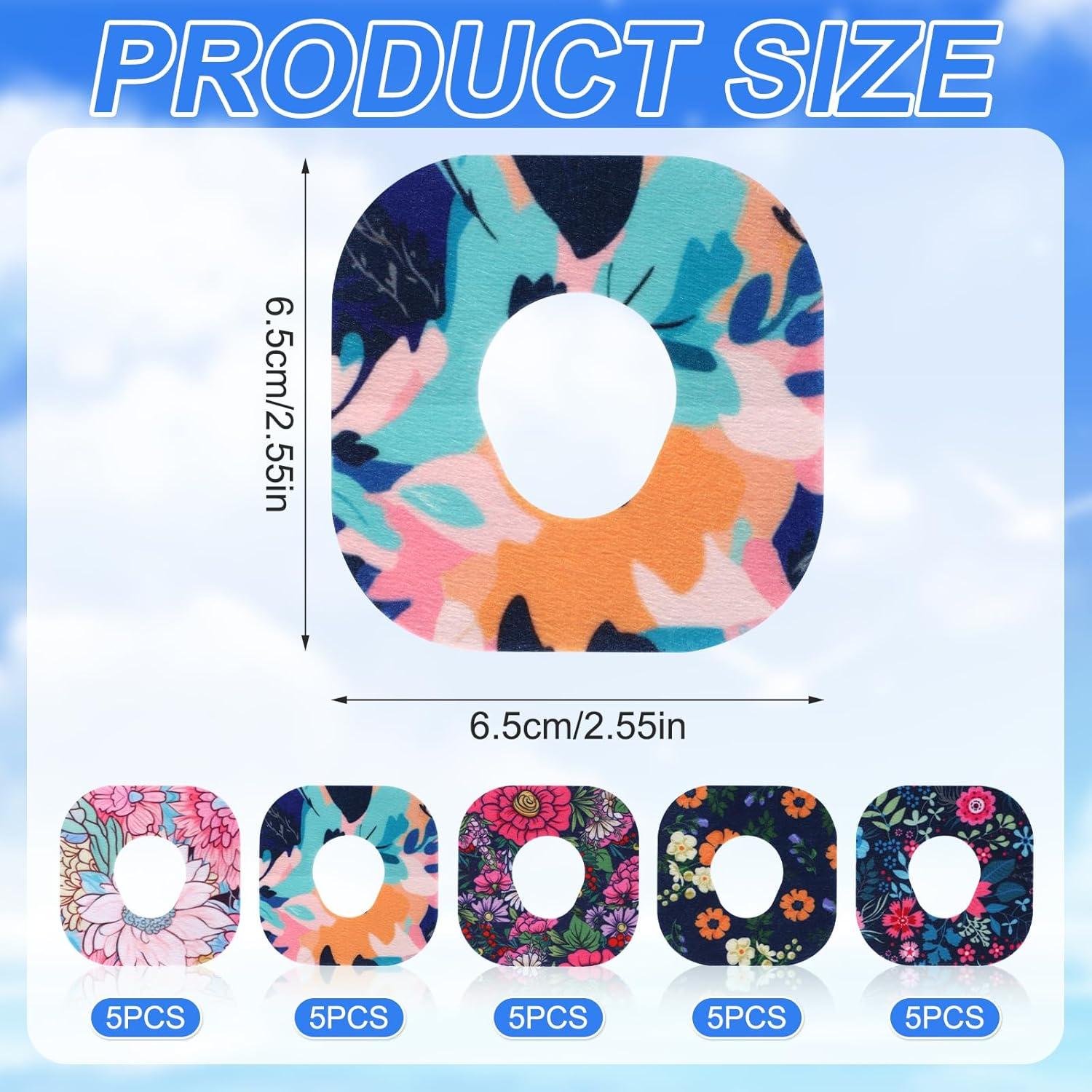 25 Piezas de Parches Adhesivos para Dexcom G7 - Flores