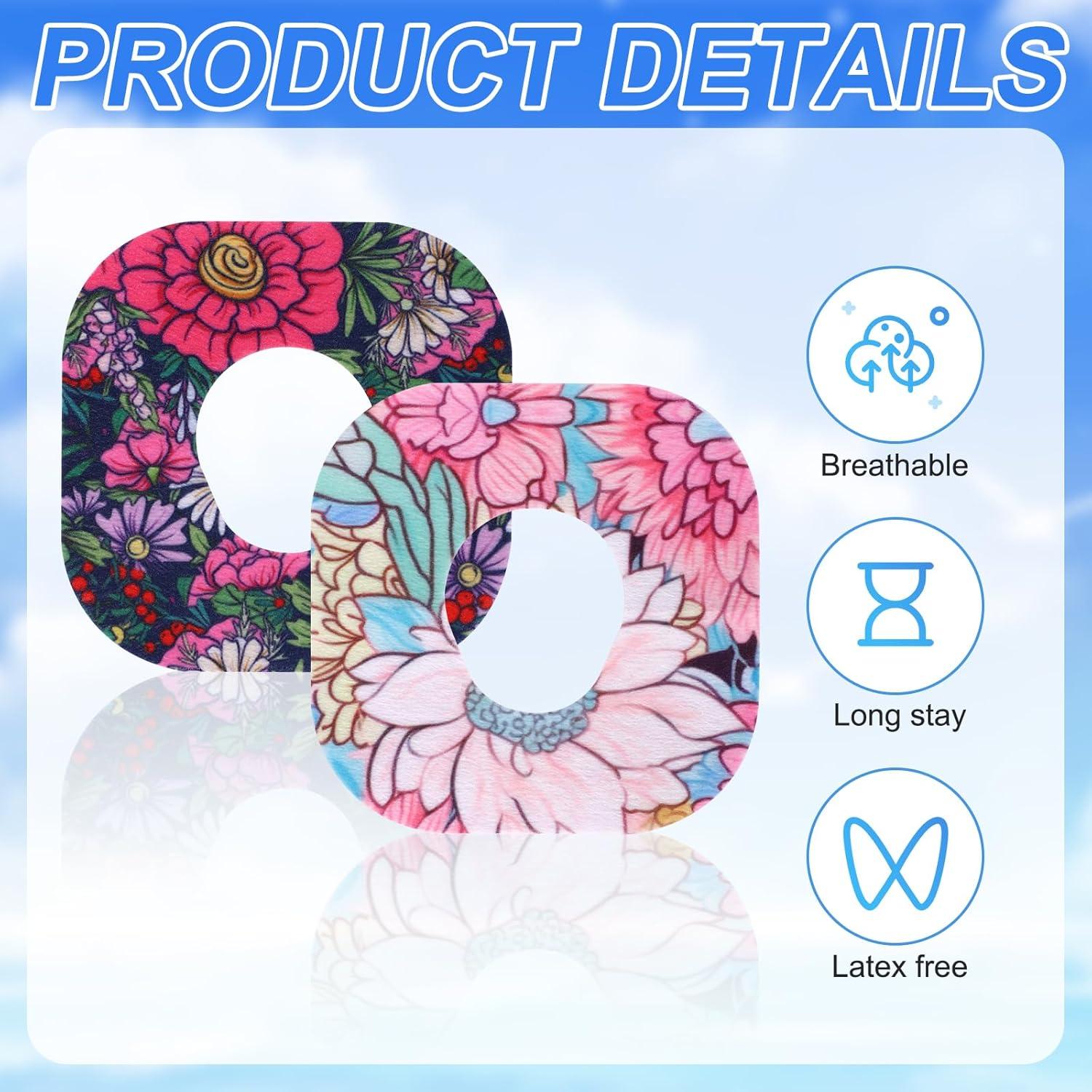 25 Piezas de Parches Adhesivos para Dexcom G7 - Flores