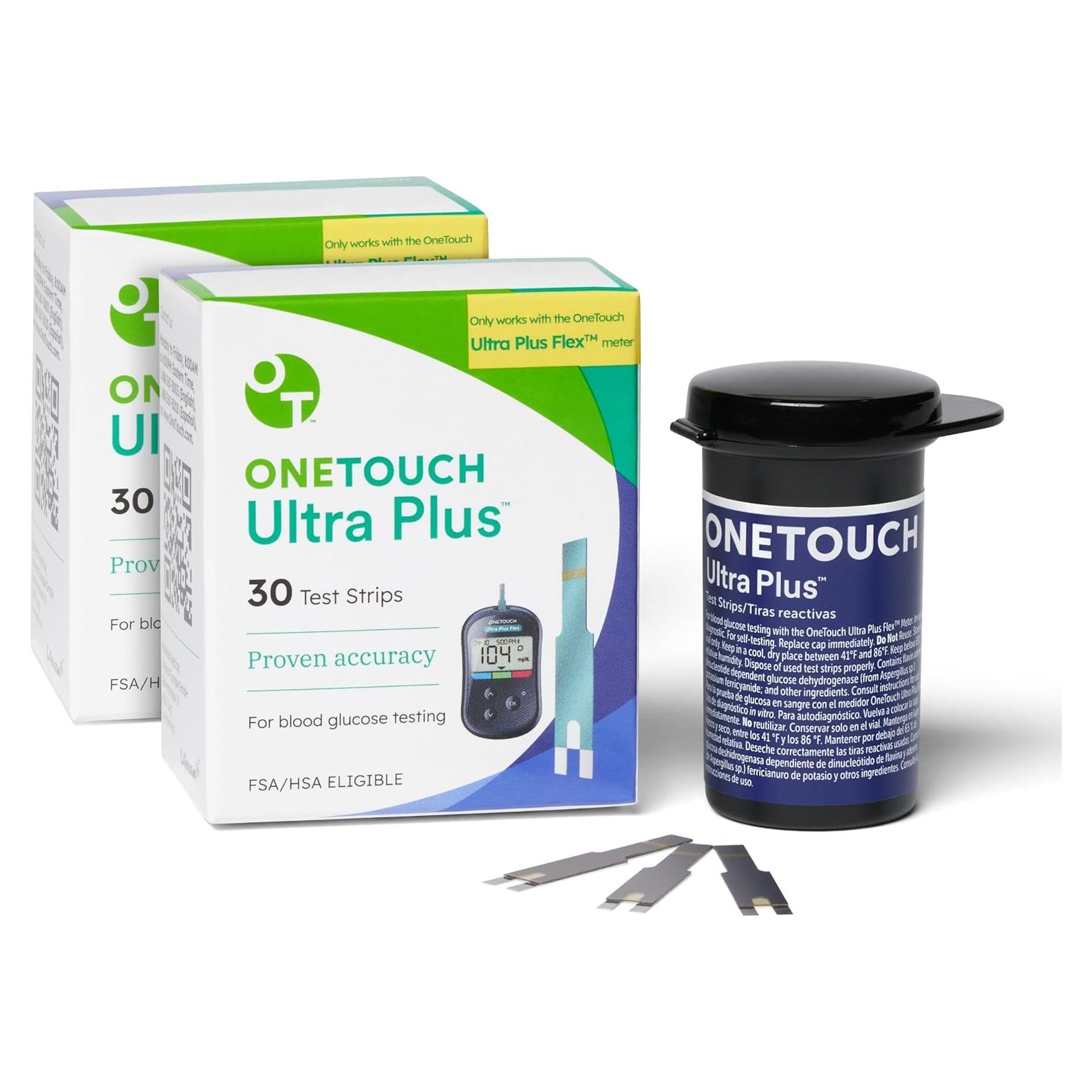 Tiras de Prueba Diabéticas OneTouch Ultra Plus - 60 tiras