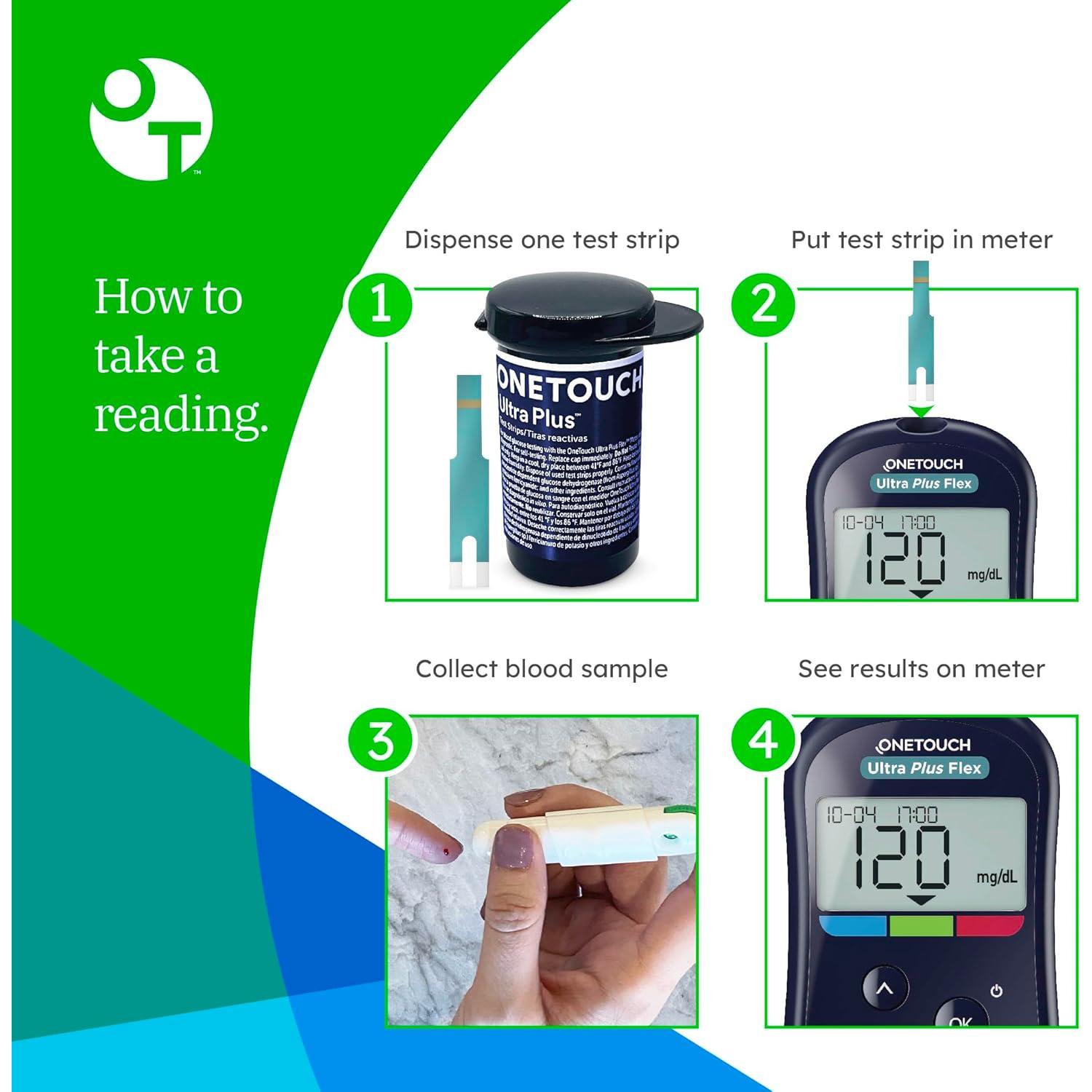 Tiras de Prueba Diabéticas OneTouch Ultra Plus - 60 tiras