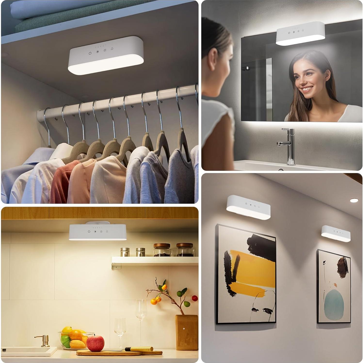 Aplique de Pared Comzler LED Recargable 3 Colores 360°