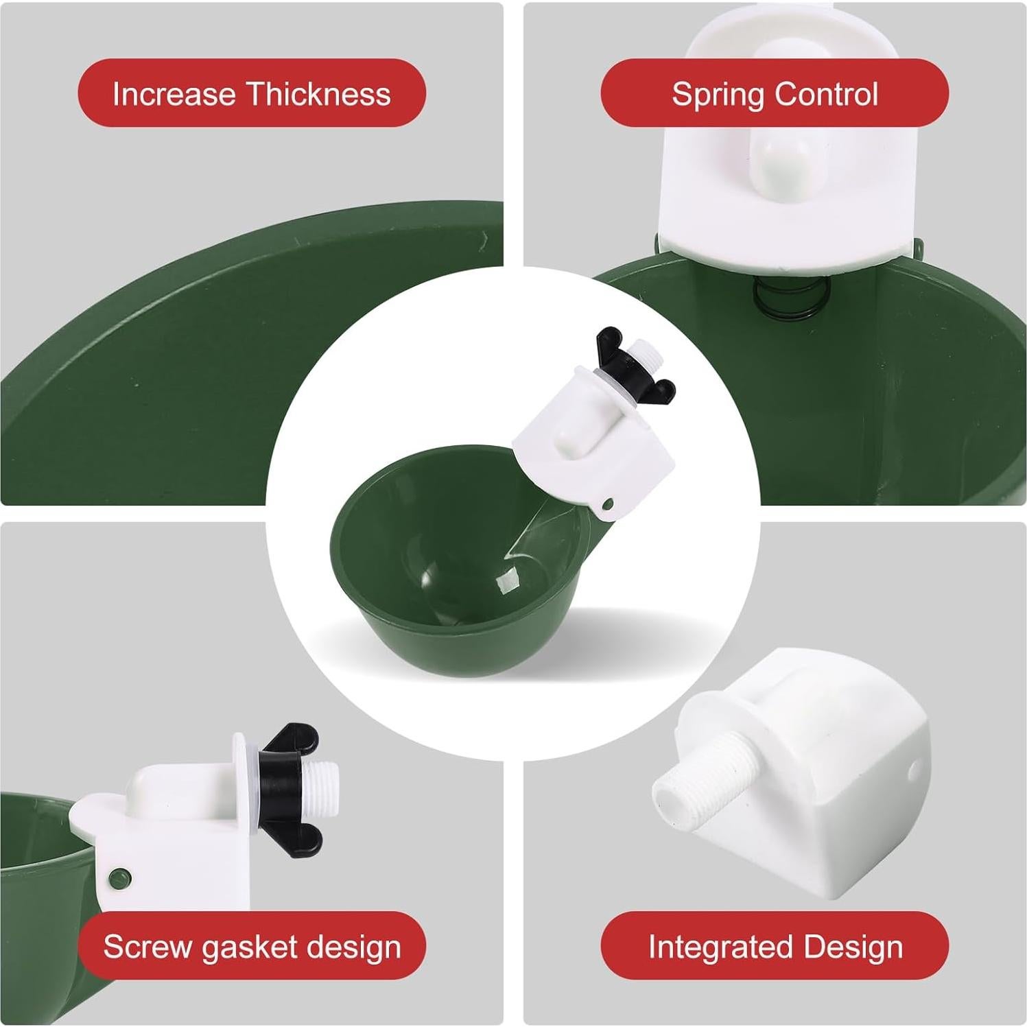 Tazas de Agua para Pollos Psarnuk - Paquete de 16 Verde