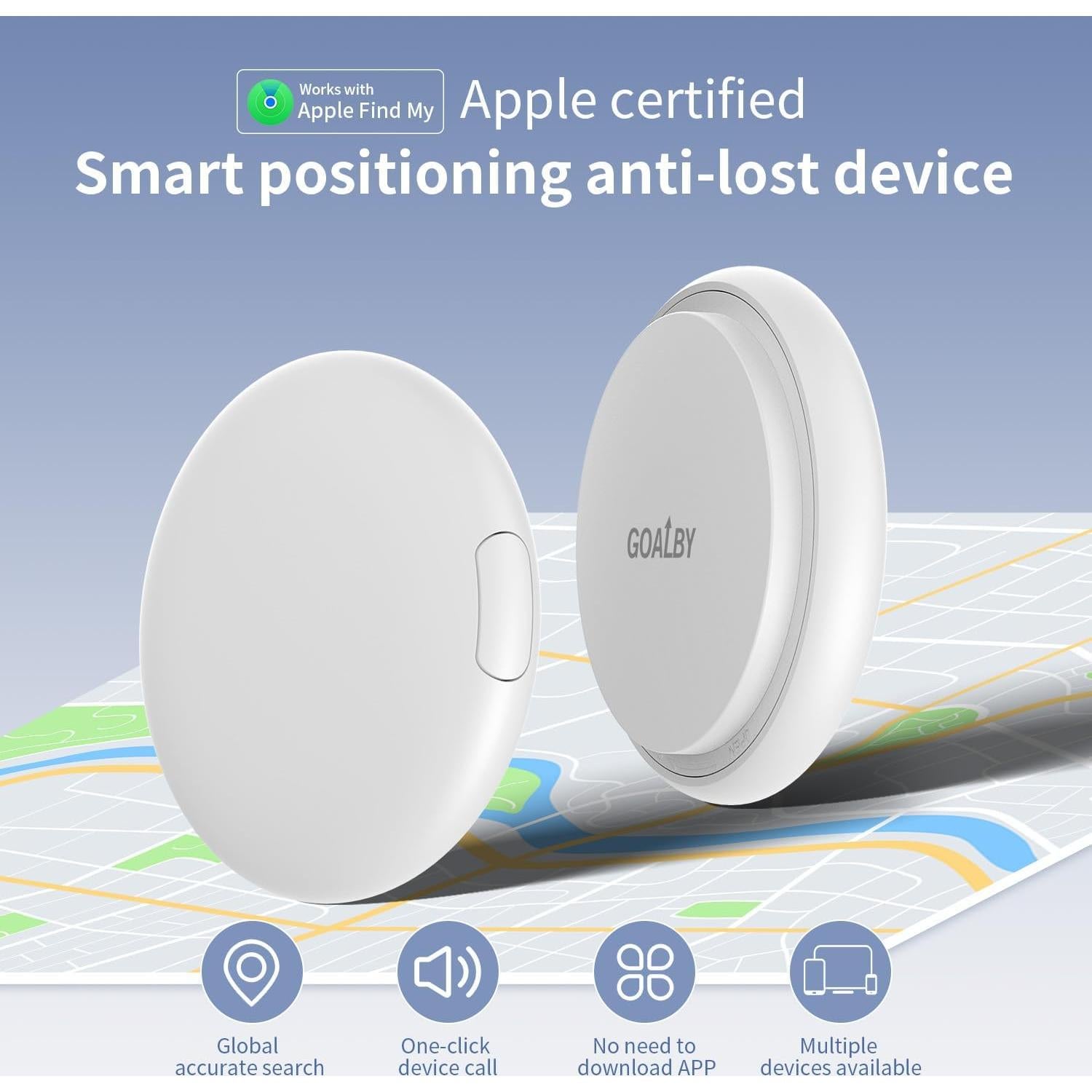 Localizador Bluetooth GOALBY Air Tag para Llaves y Mascotas