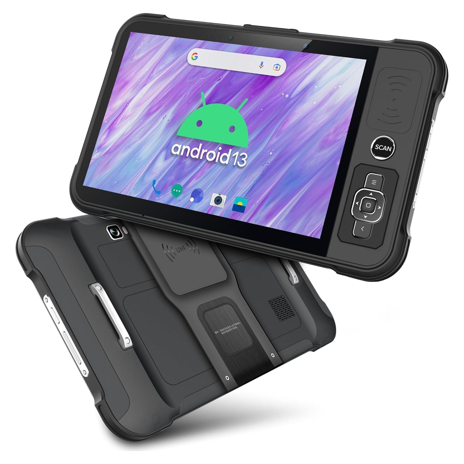 Chainway P80 RFID Scanner Android Tablet, Impinj E710 RFID Tag Reader (UHF GS1 EPC GEN2), Zebra SE4710 2D/1D/QR Code Scanner, Android 13, WiFi, GPS, NFC, Bluetooth, Heavy Duty, 8700mAh All-Day Battery
