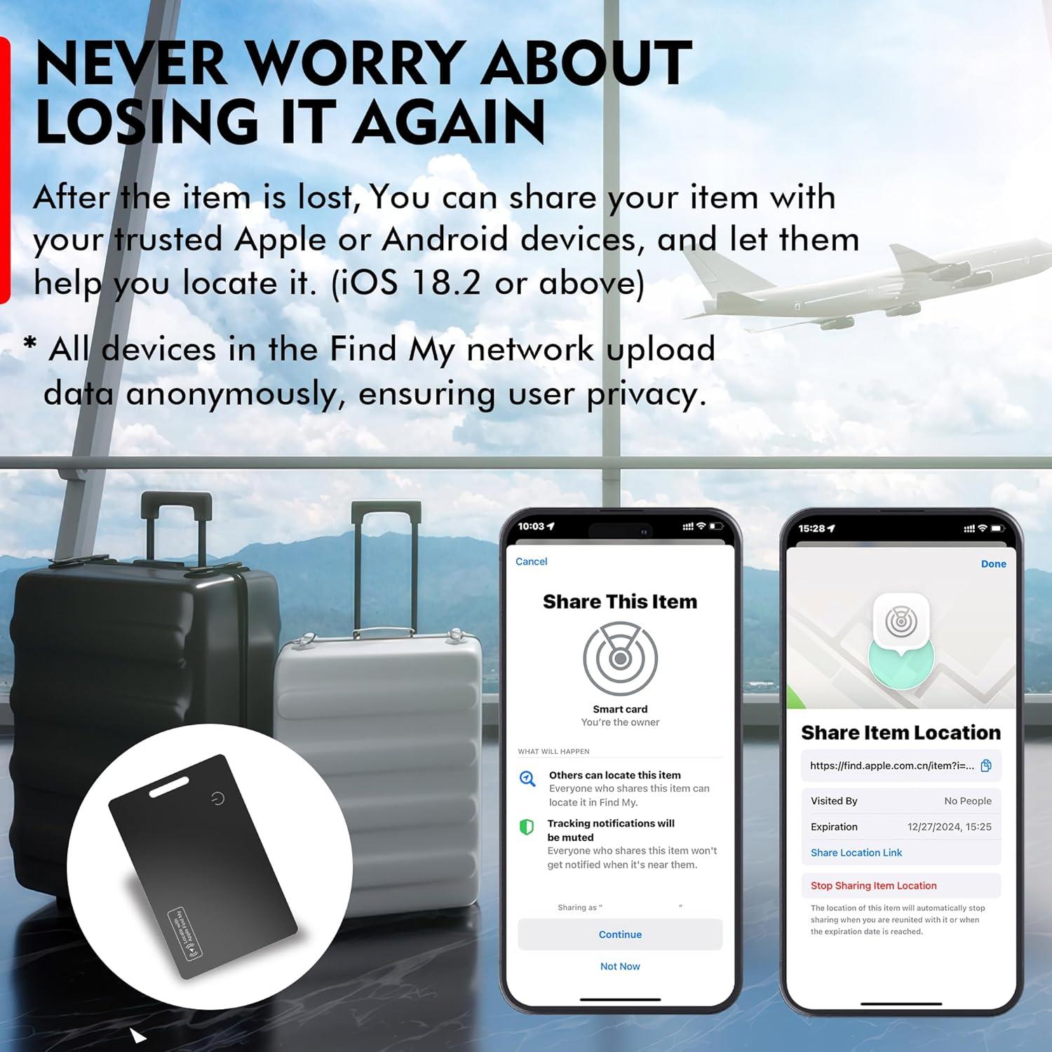 Tarjeta Rastreador Bluetooth Midlocater para iOS - Negro