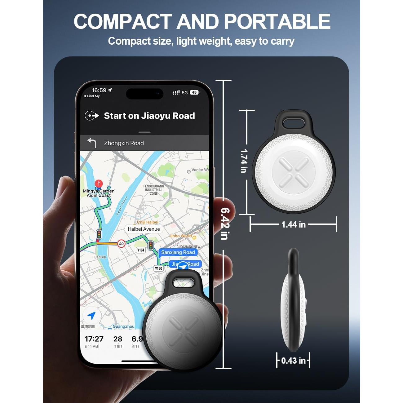 Rastreador de Llaves QNCZ - Paquete de 2, GPS para iOS