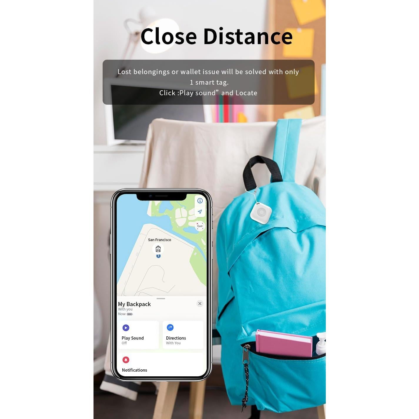 Paquete de 4 Rastreador Bluetooth Gtminan Localizador iOS