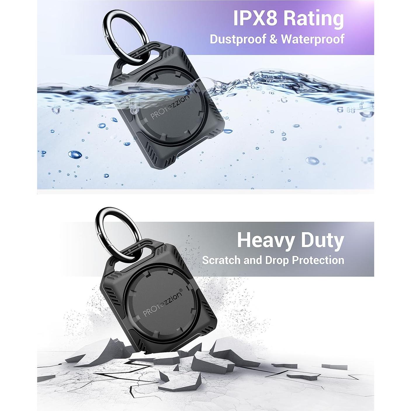 Soporte Seguro AirTag PROfezzion Negro y Azul con Cierre